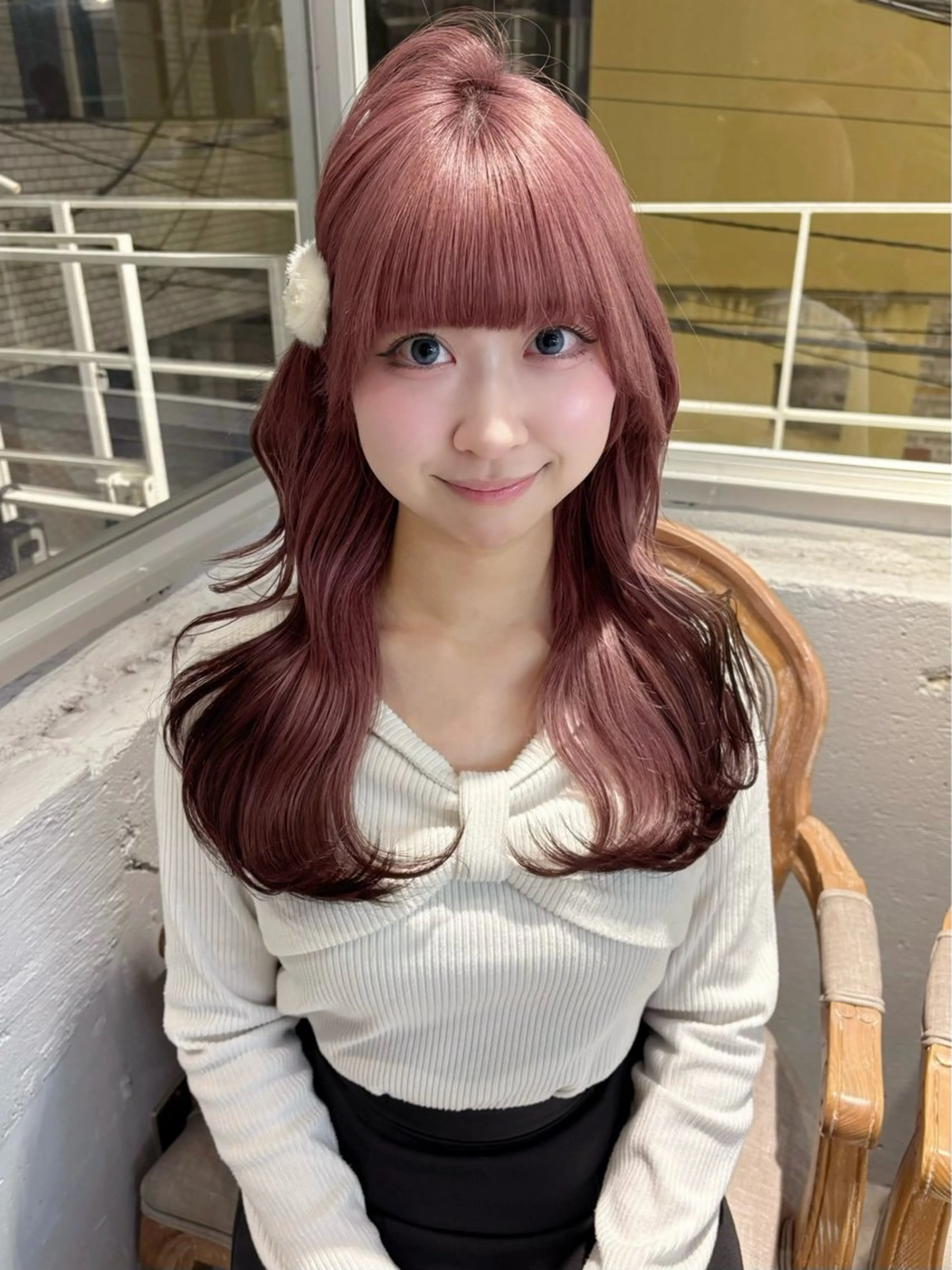 ロング カラー ヘアカラー 🩰ピンクベージュ 💞midori💞のヘアスタイル