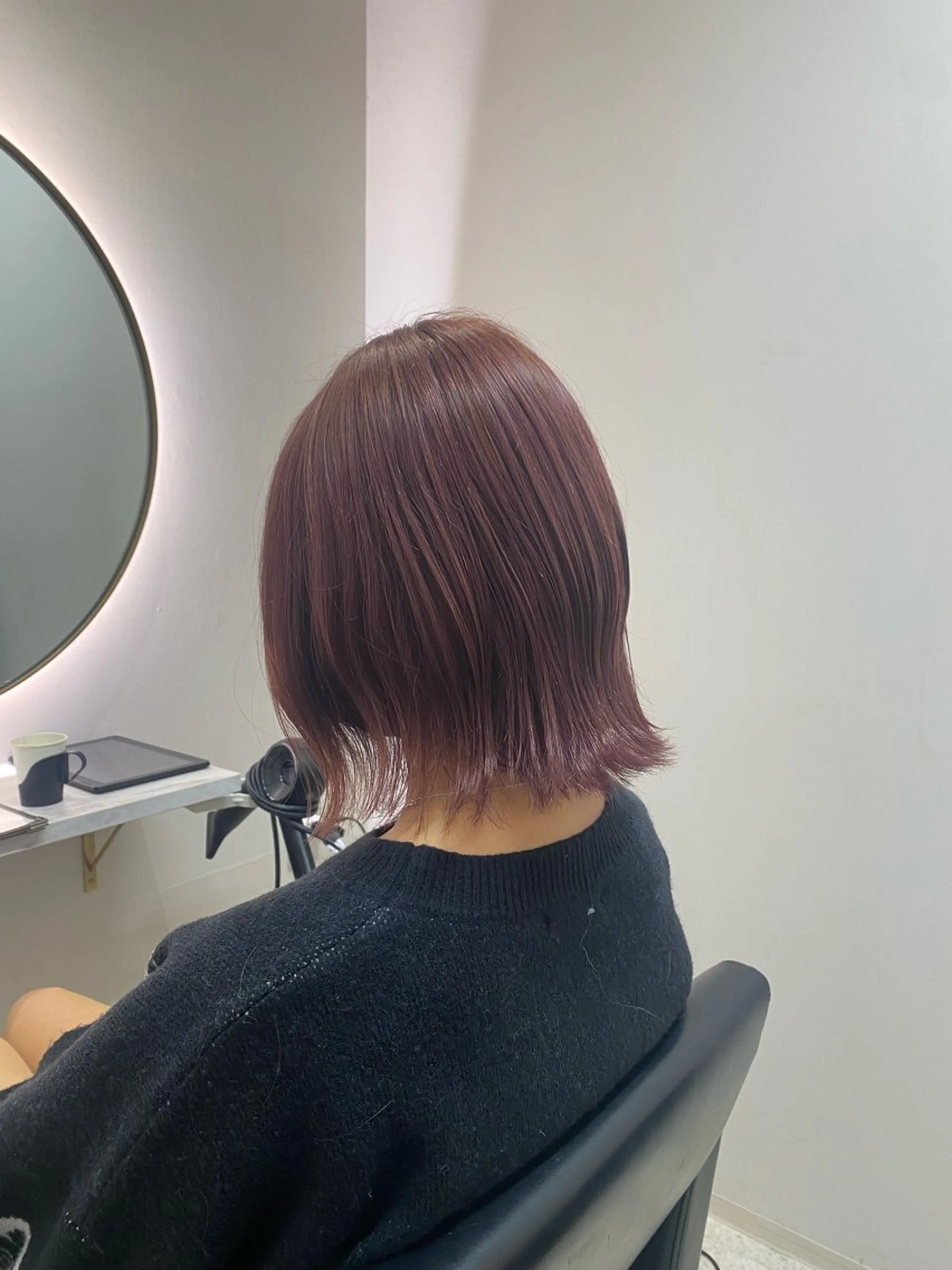 ショート ボブ カット ヘアカラー 韓国🇰🇷艶髪 ケアカラーSHURIのヘアスタイル