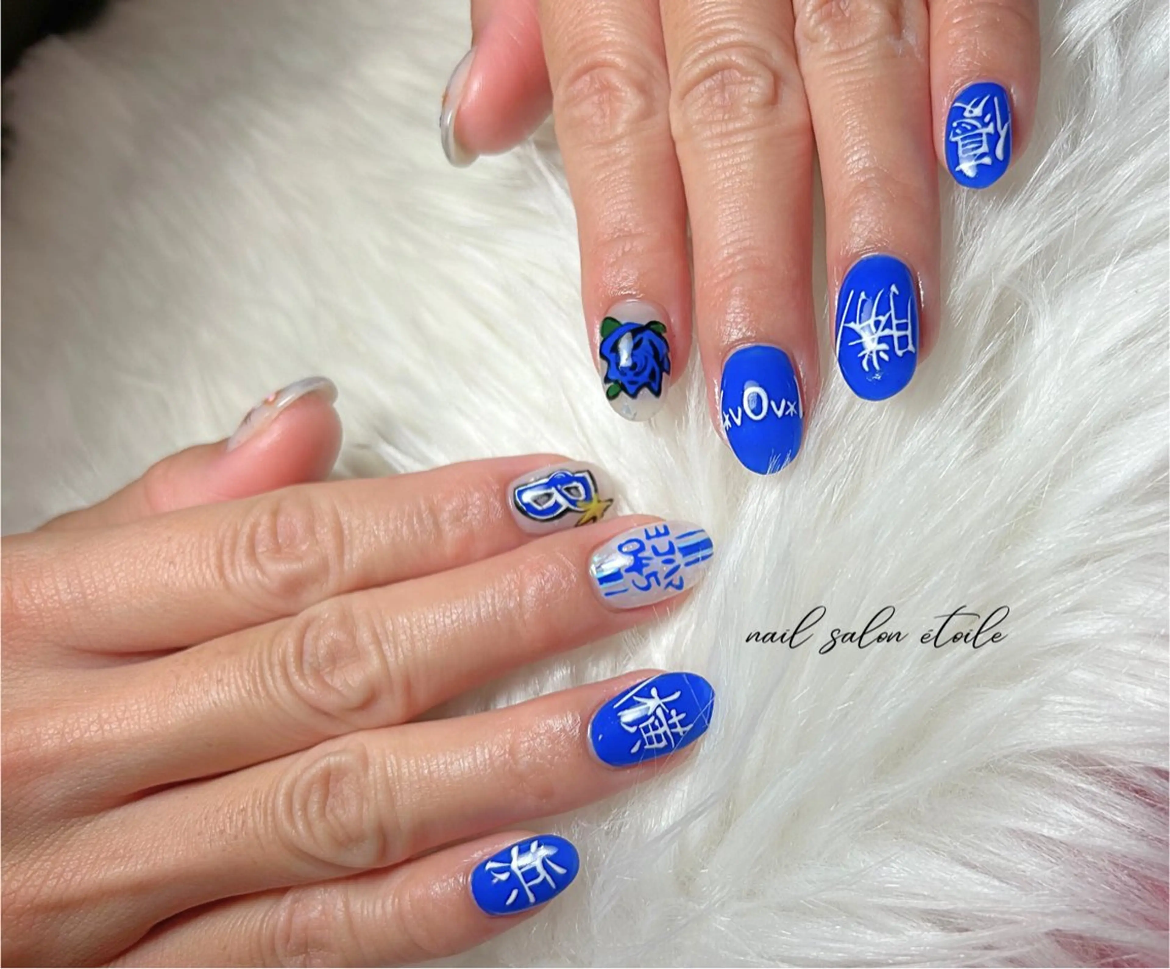 ネイル ブルー ハンドネイル nail salon étoileのネイルデザイン