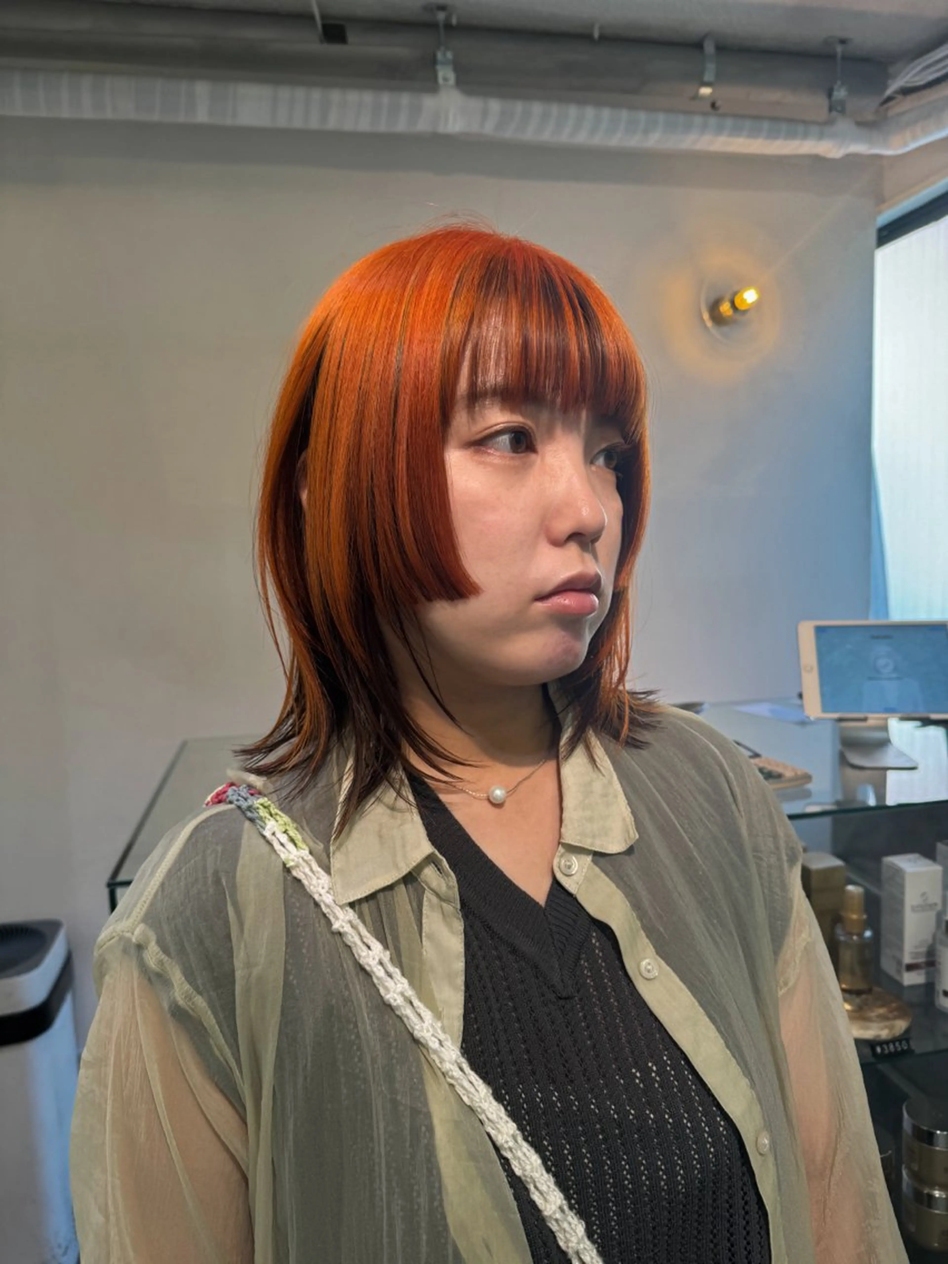 ショート カラー ブリーチ オレンジ ヘアカラー Seeknext // Rukaのヘアスタイル