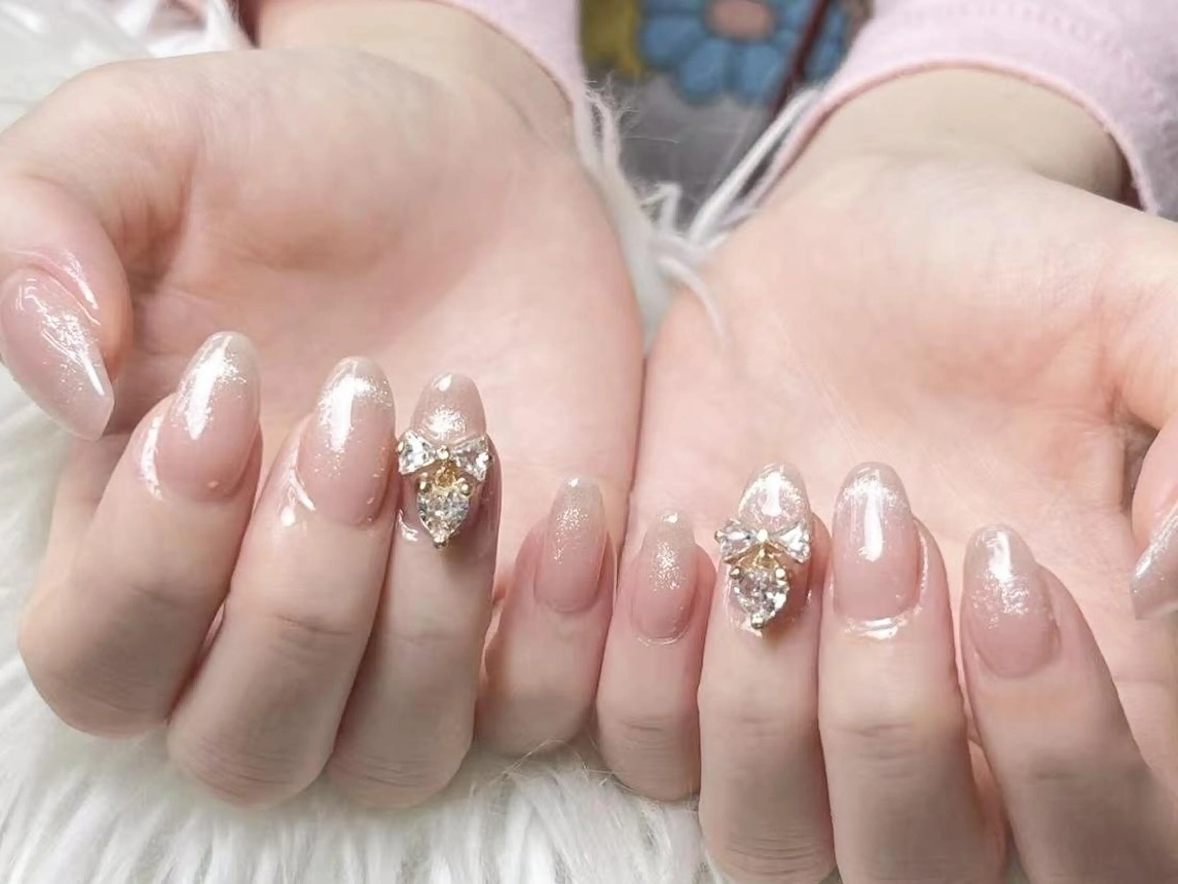 メンズ ネイル アートネイル フレンチネイル ジェルネイル キラキラネイル パラジェル Bloom kabukiのネイルデザイン