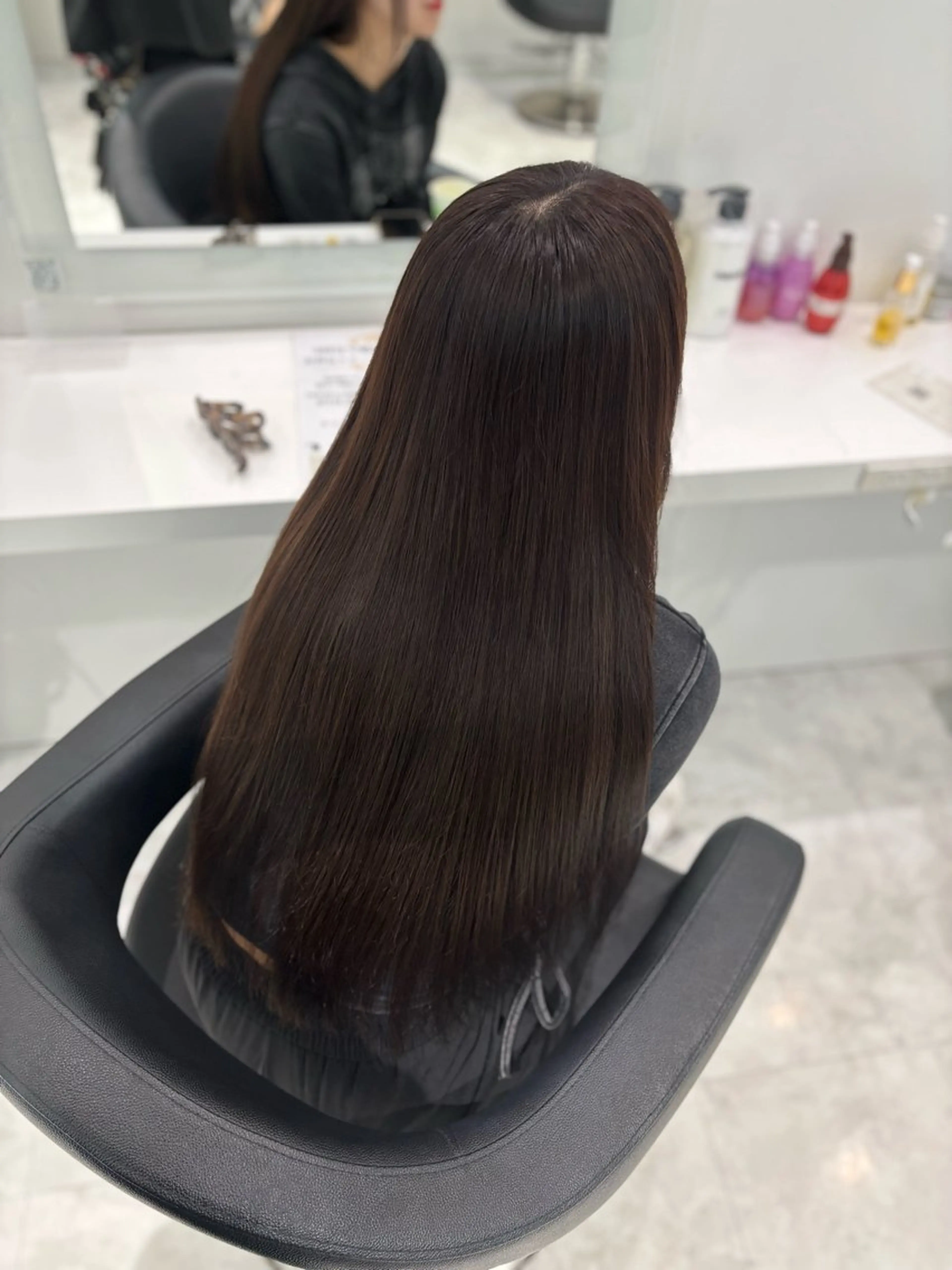 ロング カラー ブリーチなし透明感 ×縮毛矯正🤍ユウのヘアスタイル