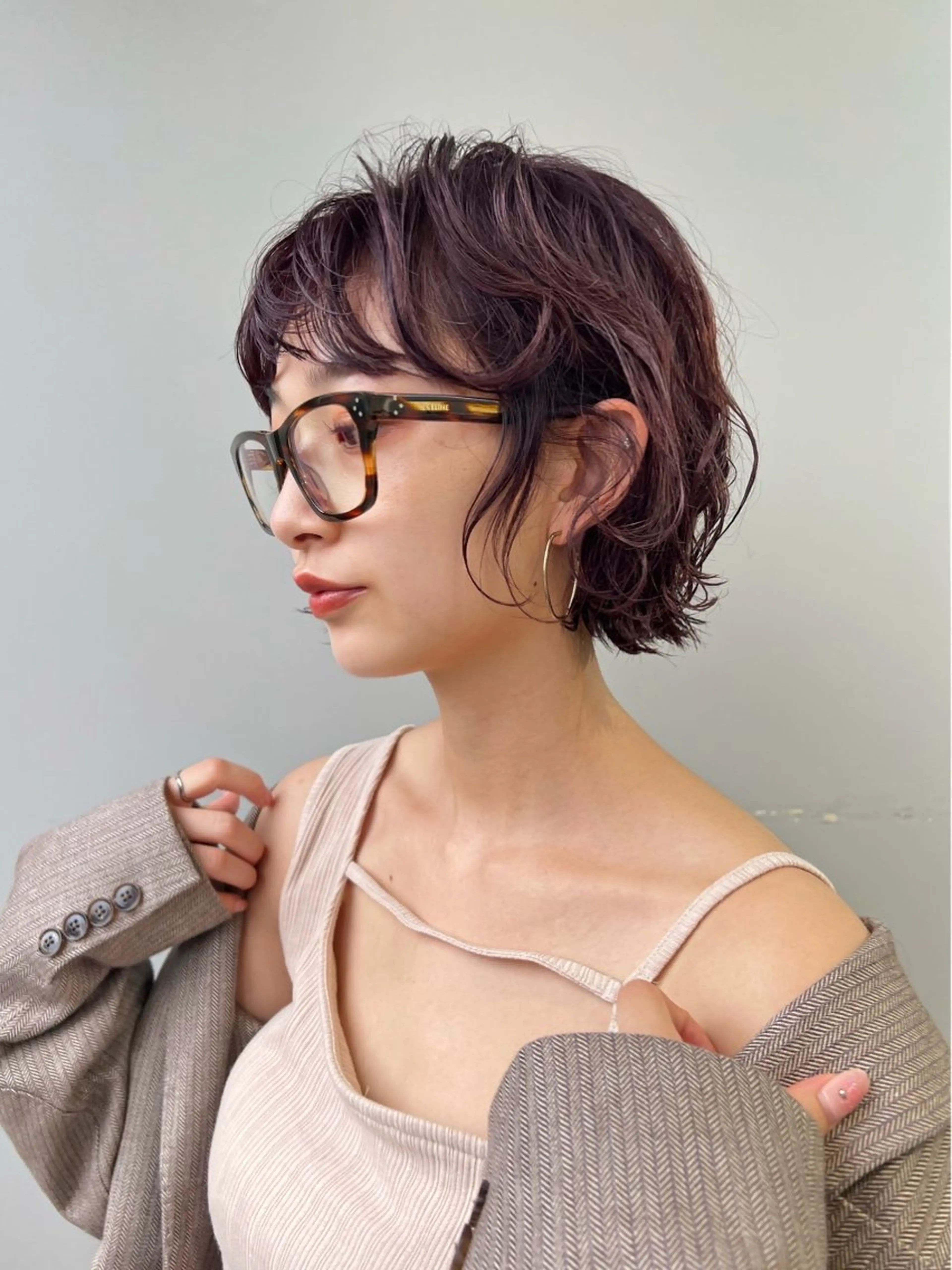 カラー RIN パーマ/暖色カラーのヘアスタイル