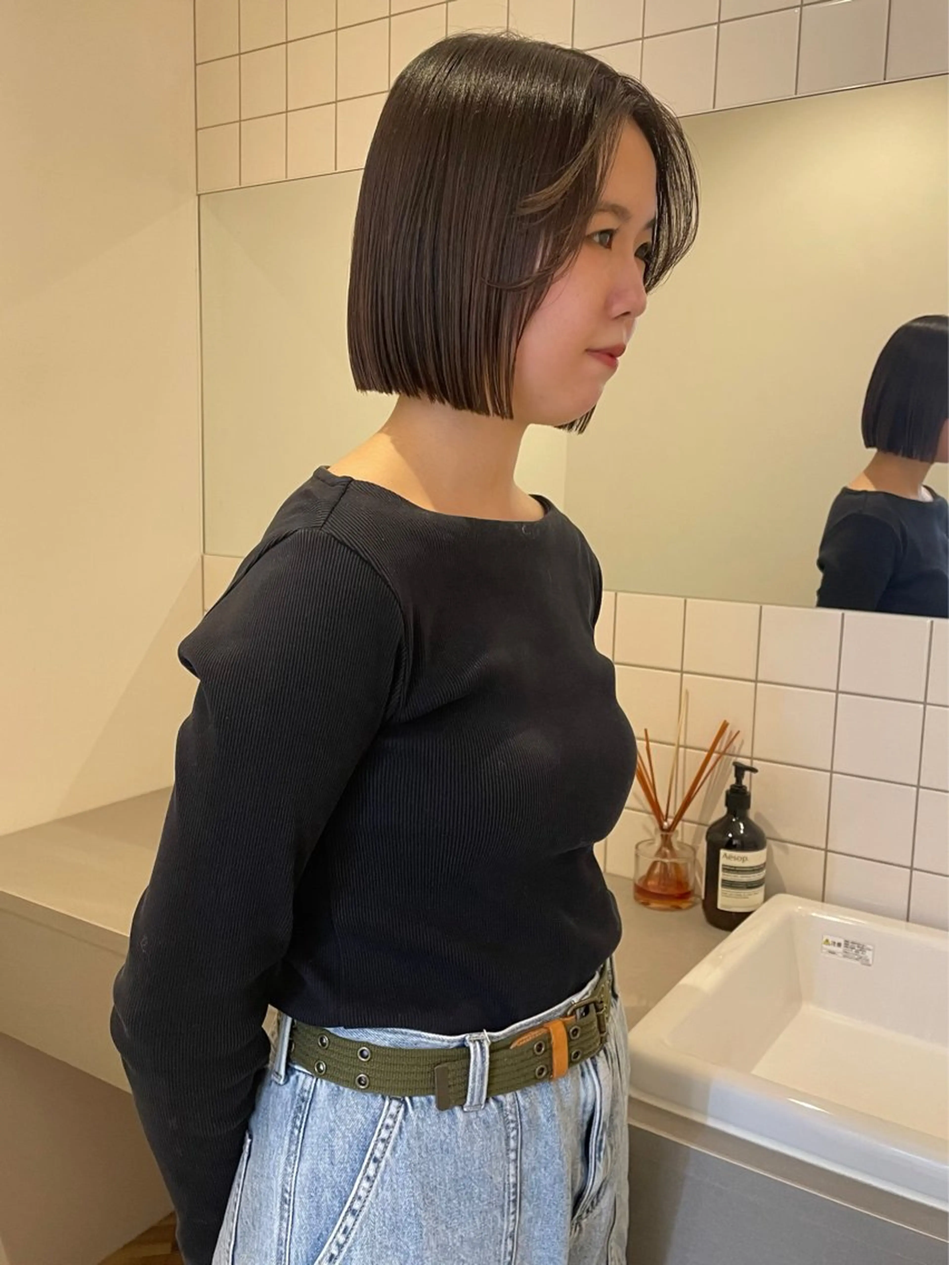 ミディアム ボブカットモデル/パ ーマ/harunaのヘアスタイル