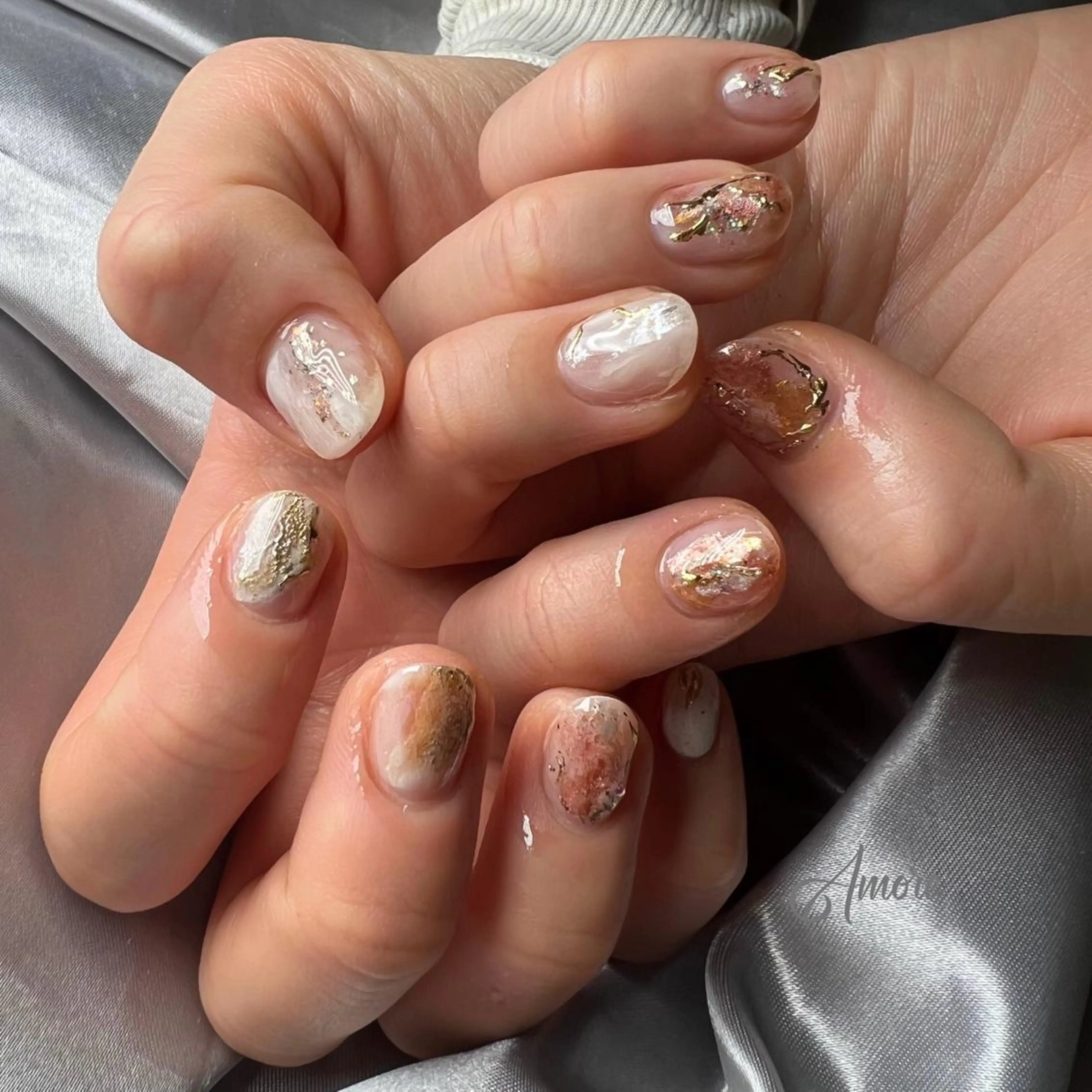 ネイル ジェルネイル 韓国ネイル ミラーネイル オフィスネイル パラジェル You kyehwaのネイルデザイン