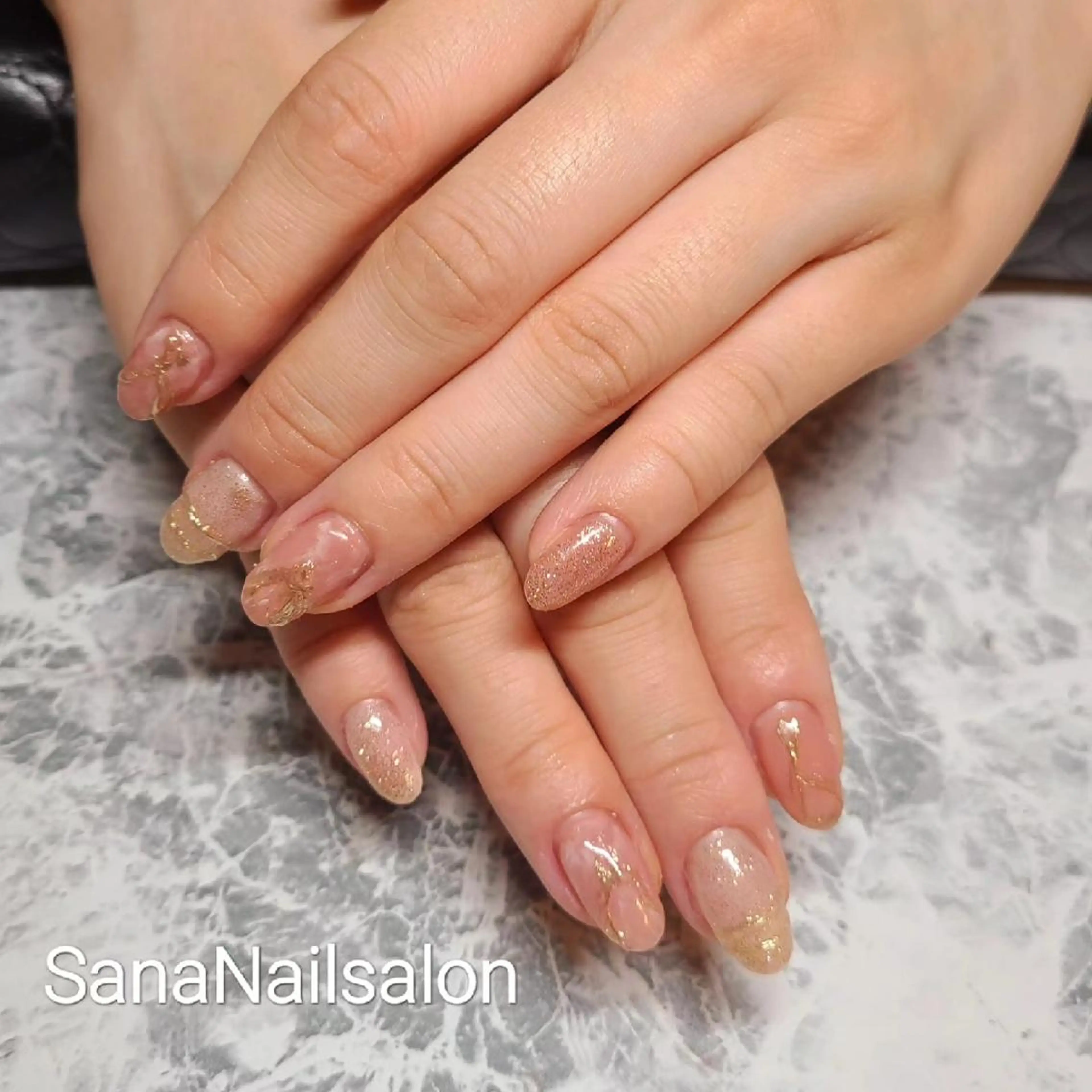 ネイル 大理石ネイル(マーブル) 持ち込み ニュアンスネイル ピンク SanaNailsalon所属・Sana Nailsalonのネイルデザイン