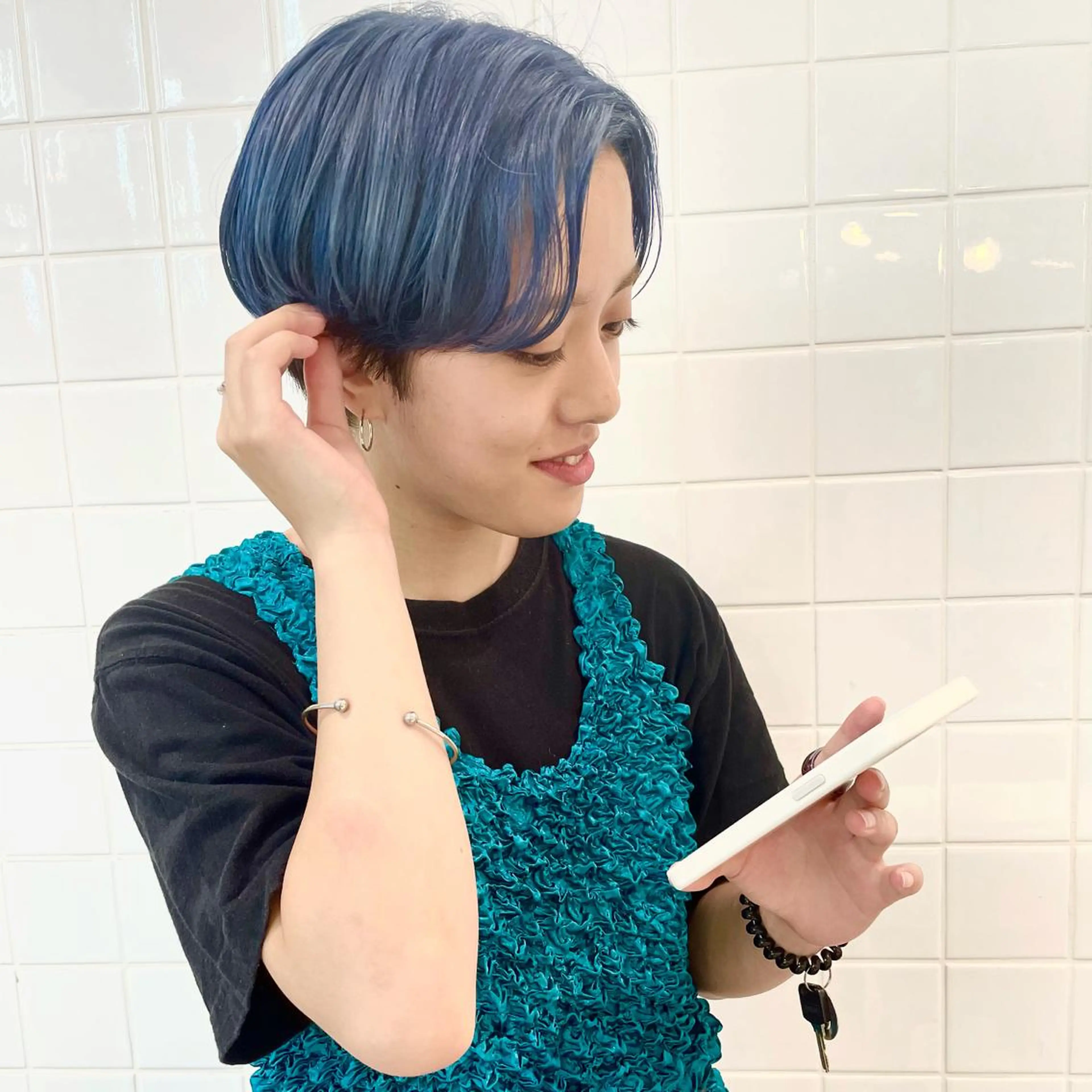 カラー ブルーカラー ヘアカラー hair&nail ☯️アイリ☯️のネイルデザイン