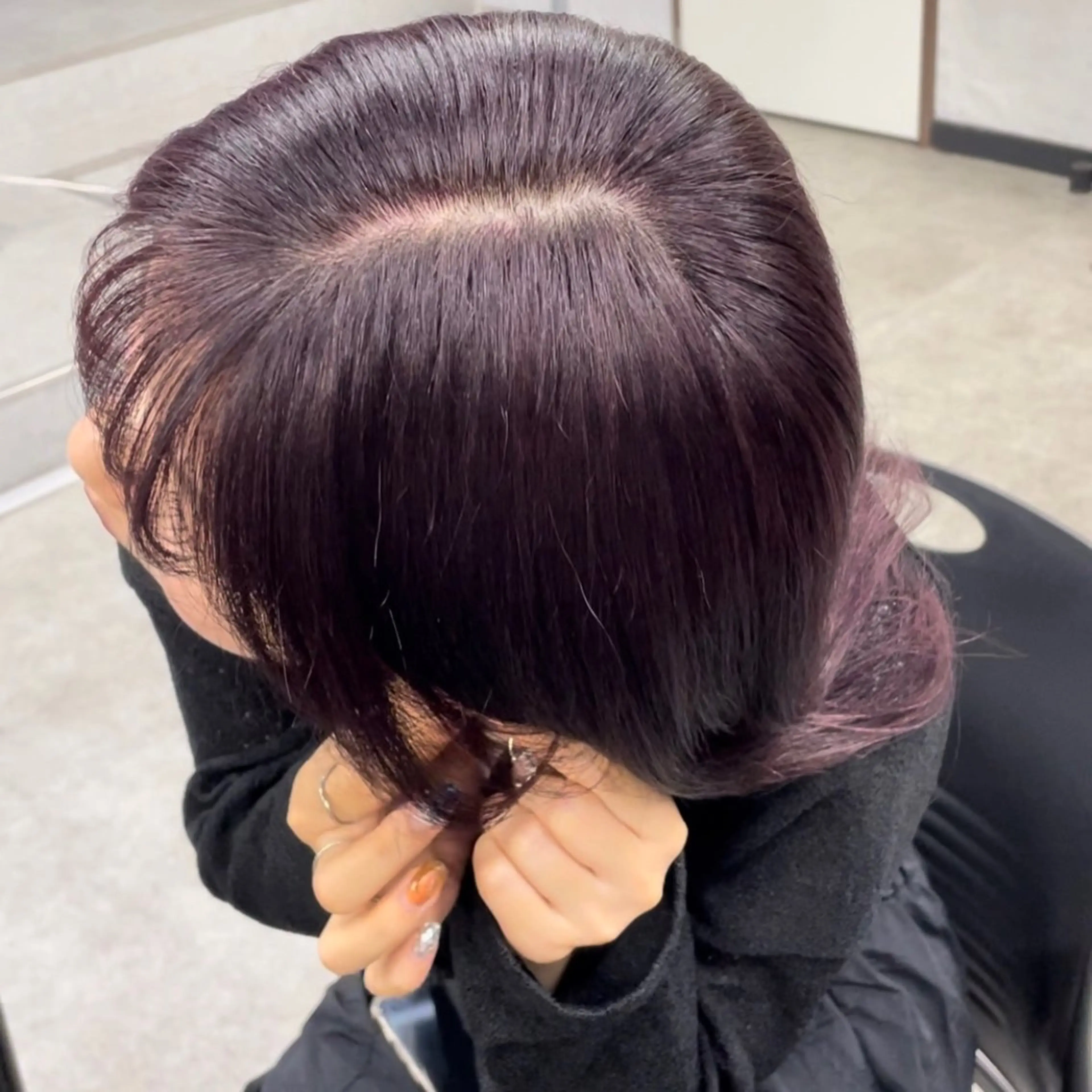セミロング カラー ラベンダーカラー ピンクカラー ピンクラベンダー 表参道♡暗髪^ྀི 艶カラー♡アユミのヘアスタイル