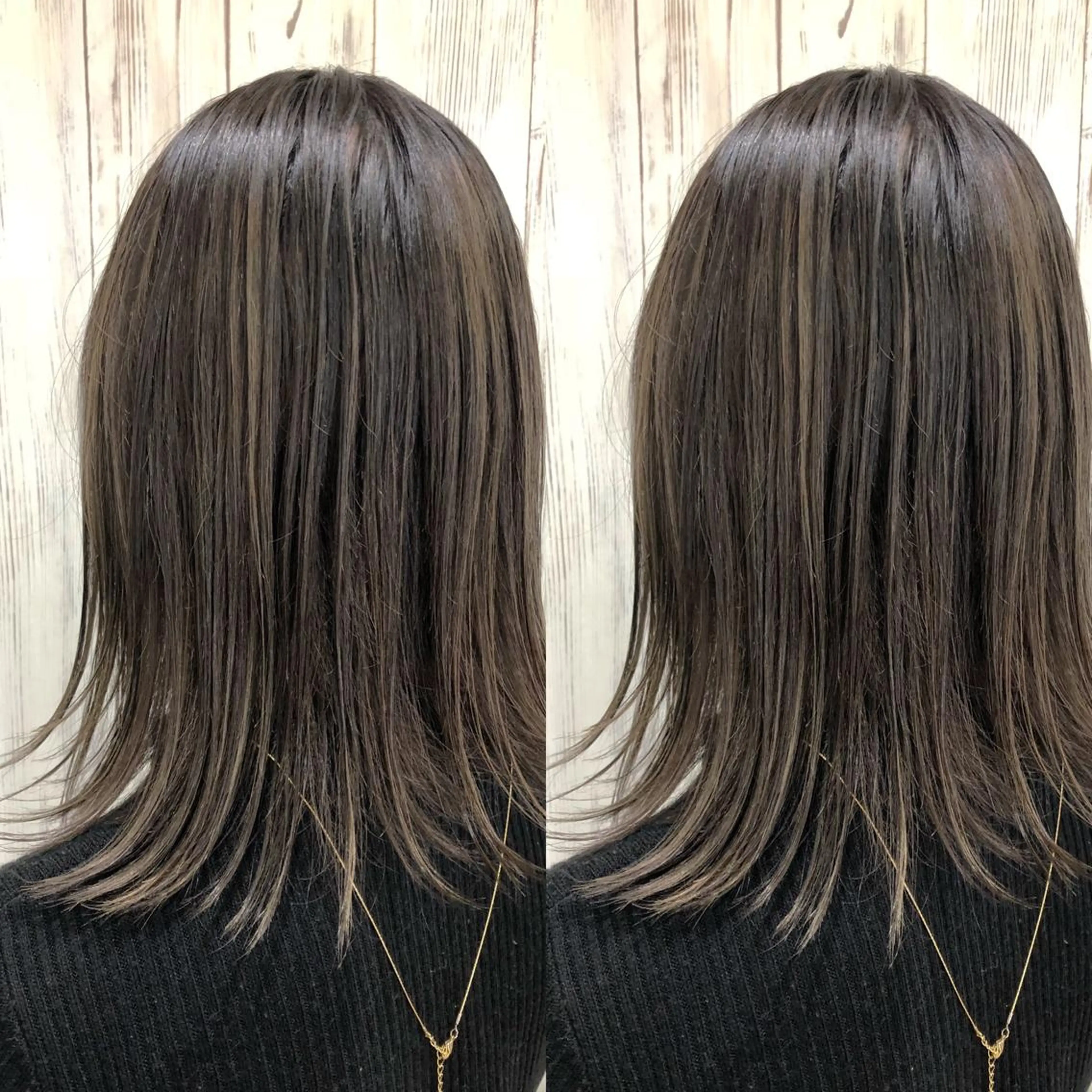 セミロング カラー ハイライトカラー ハイライト ヘアカラー トリートメント ヘアサロンオスカー 岸和田蛸地蔵店のヘアスタイル