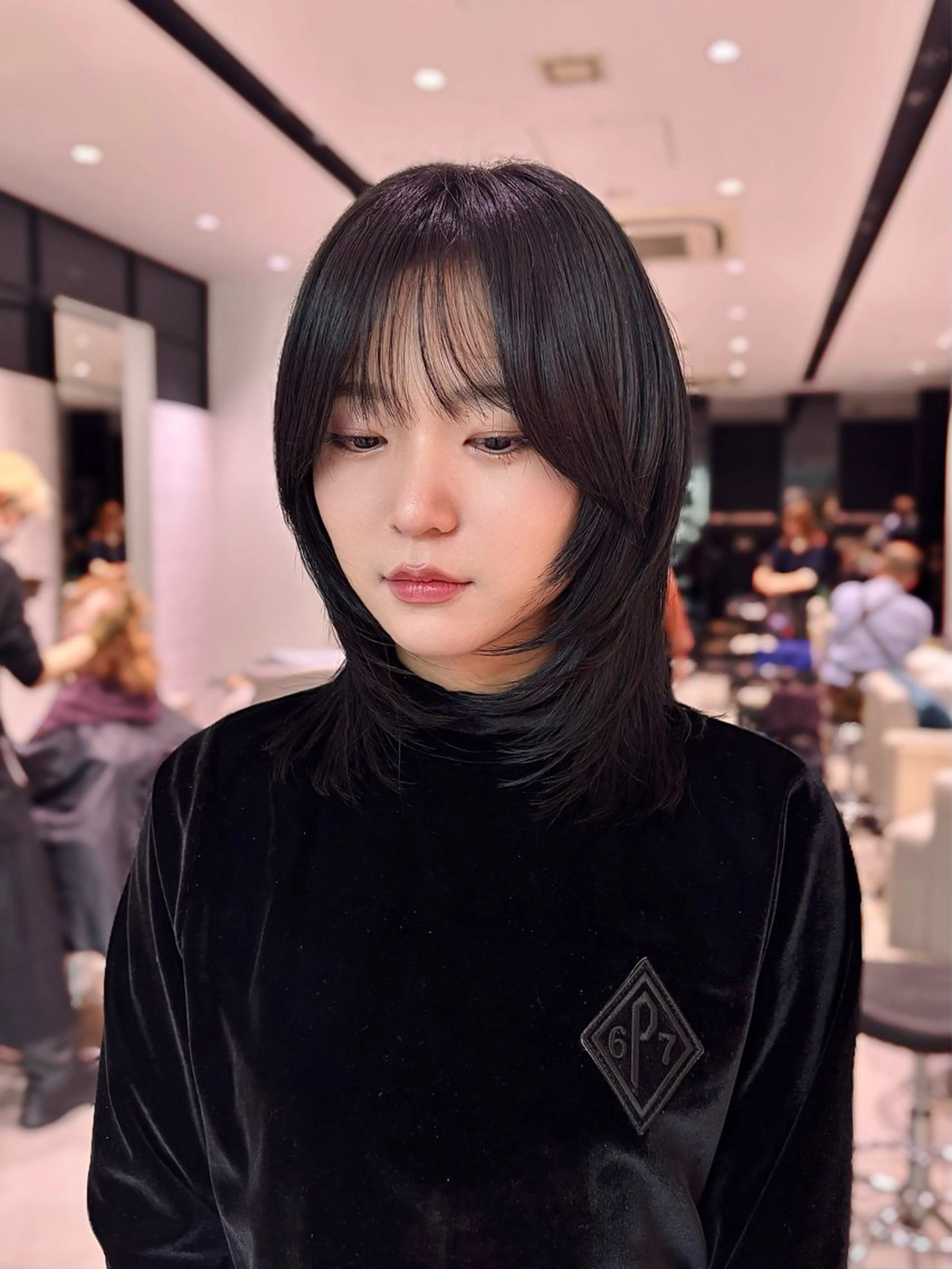 ミディアム ハッシュカット レイヤーカット 銀座/髪質改善/韓国 カラー🍓原田侑依のヘアスタイル