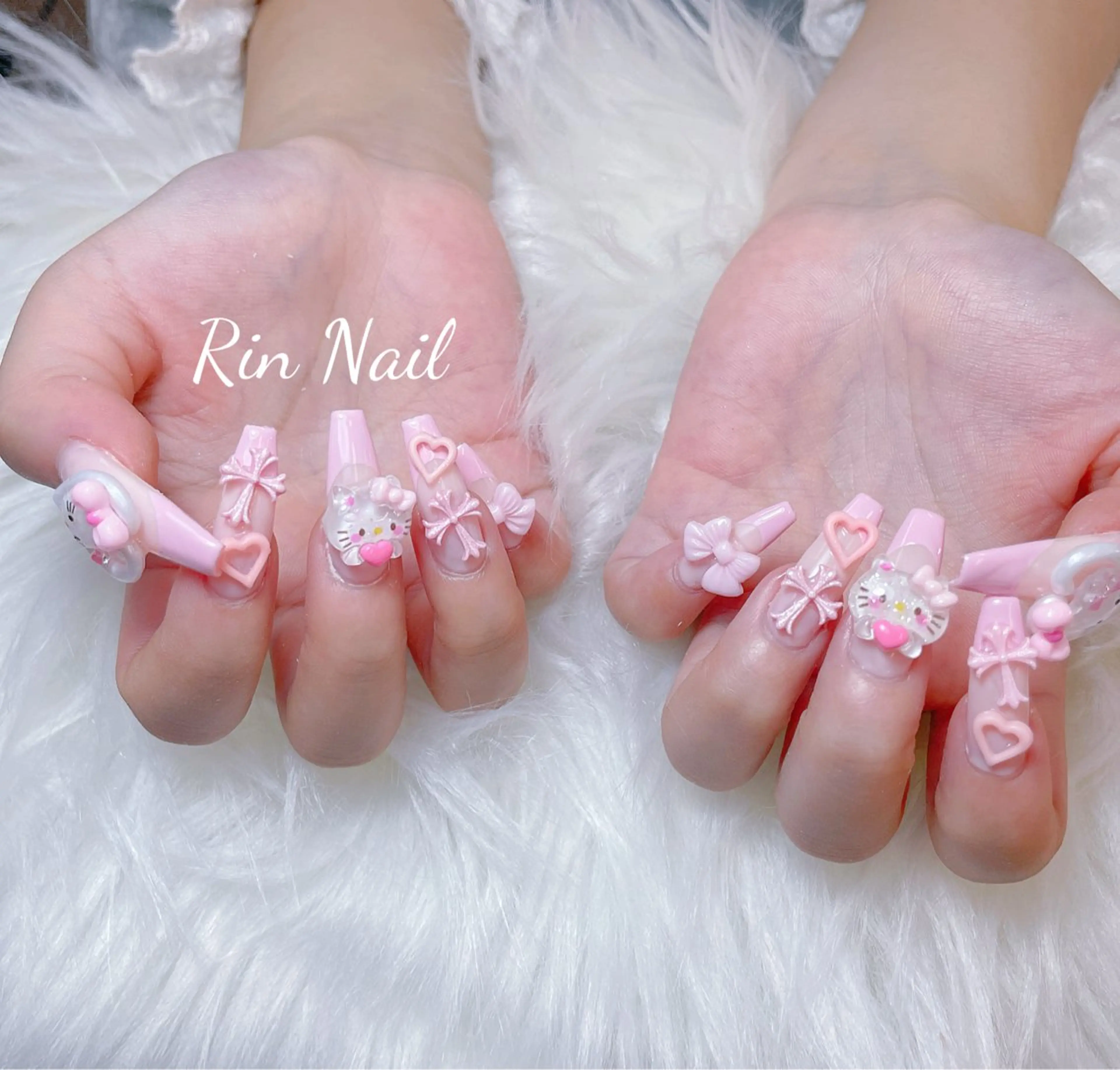 ネイル フレンチネイル ジェルネイル 韓国ネイル マグネットネイル ネイルチップ ハンドネイル Rin Nail 新大久保店のネイルデザイン