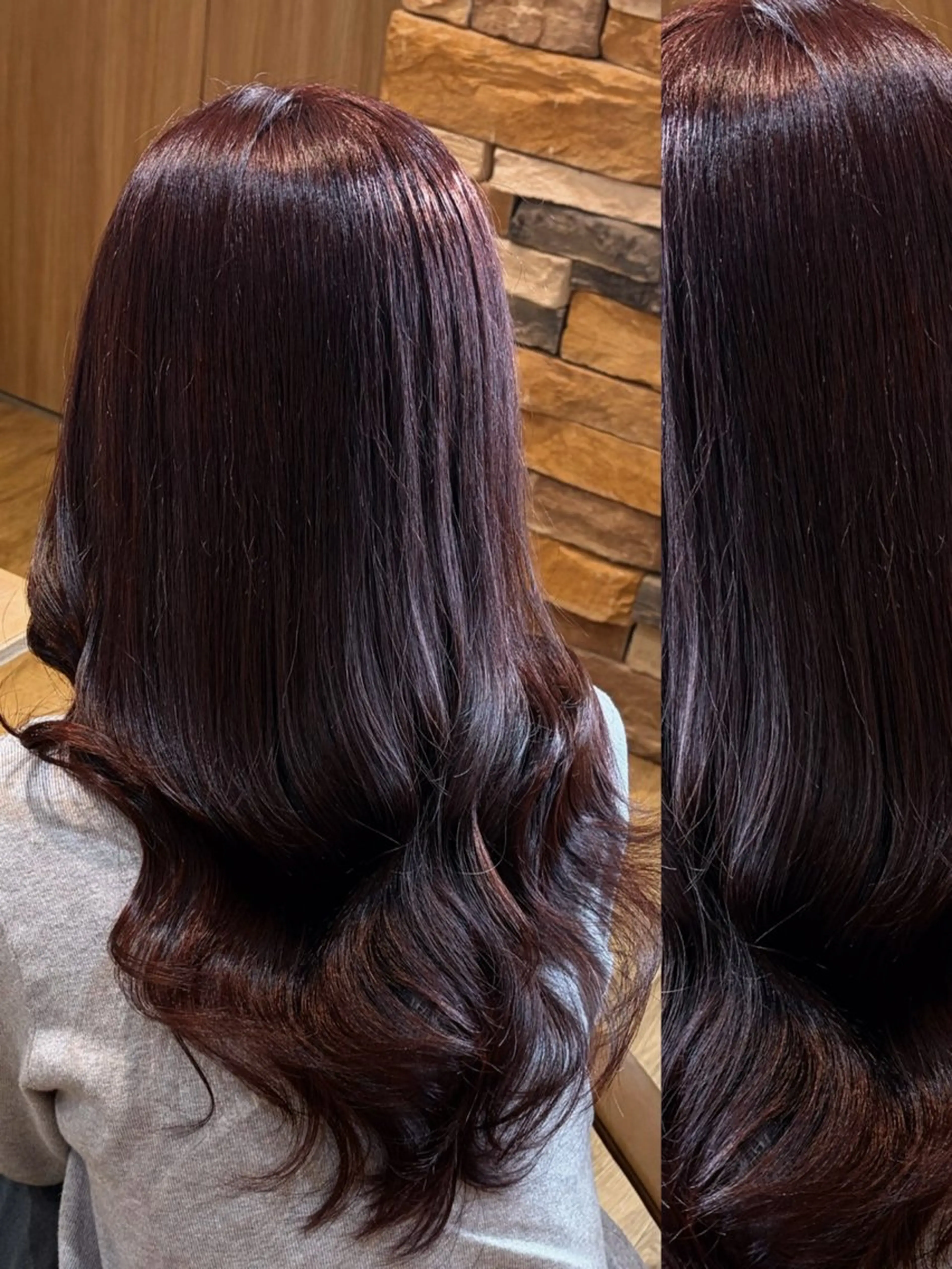 ロング カラー ヘアカラー トリートメント 👑髪質改善wカラー /ハイトーン/アユカのヘアスタイル