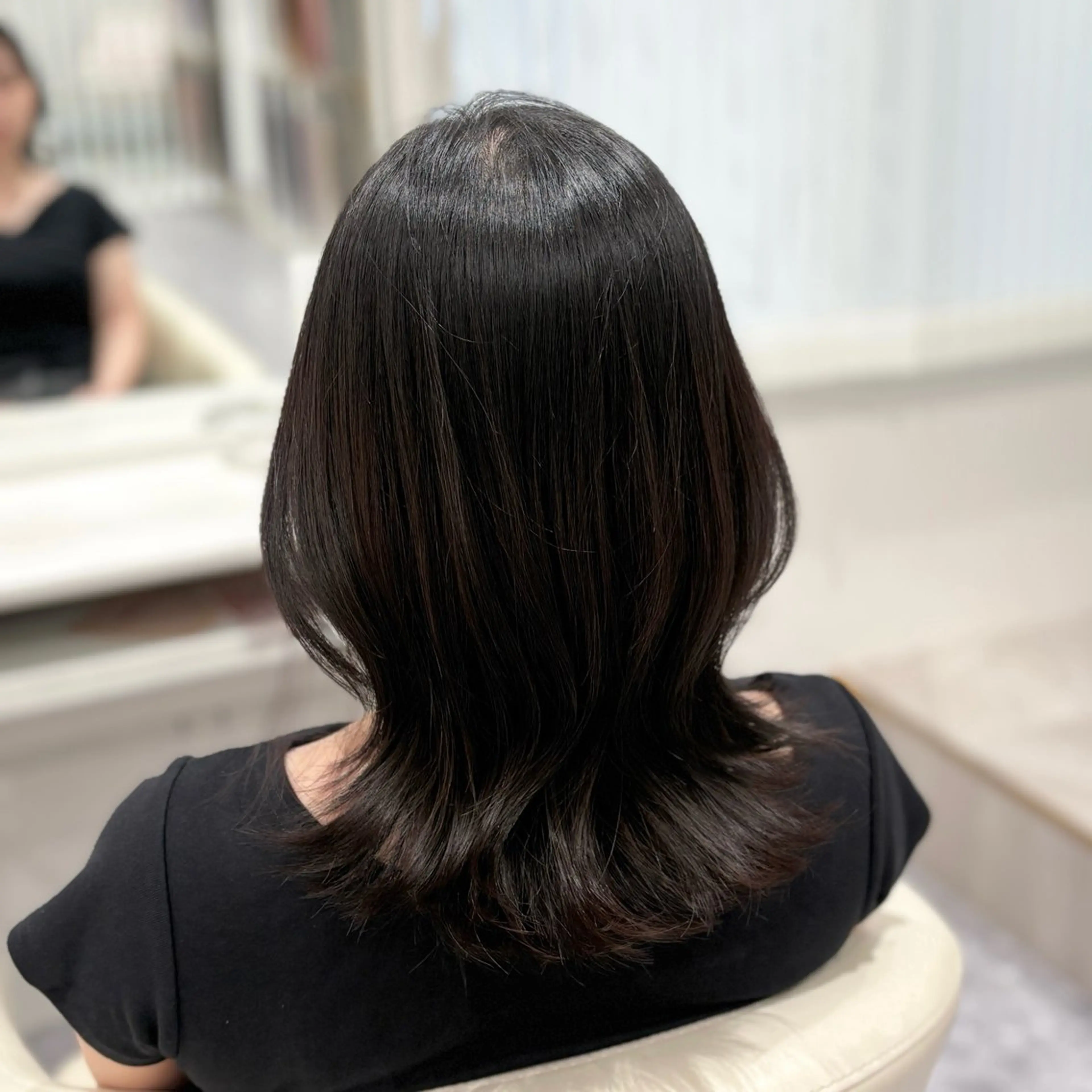 ミディアム くびれヘア レイヤーカット カット navi/レイヤー ハッシュカット/愛華のヘアスタイル