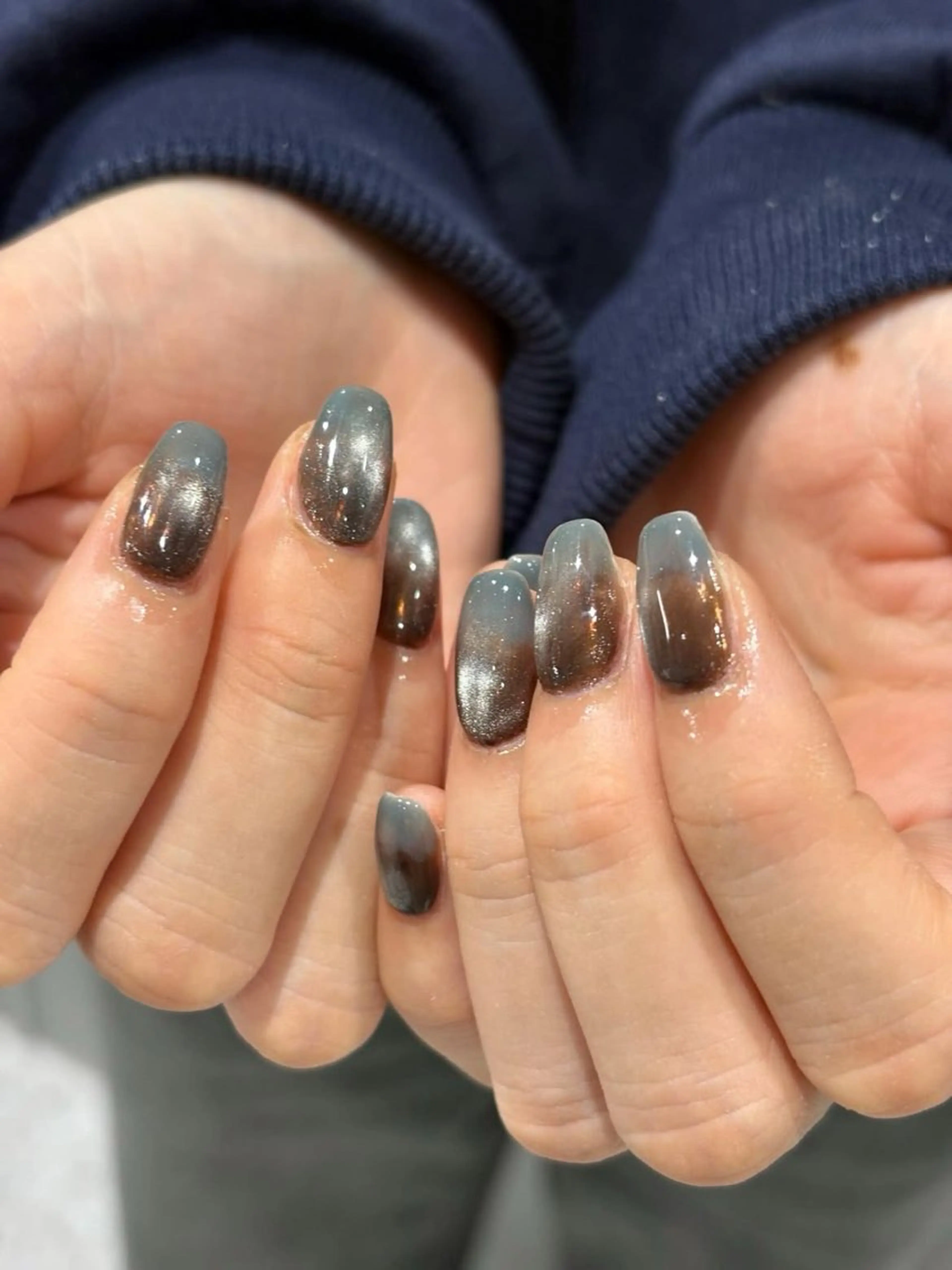 ネイル 韓国ネイル 持ち込み ニュアンスネイル ネイルチップ 冬ネイル ハンドネイル JENNY ANA.CHUOのネイルデザイン