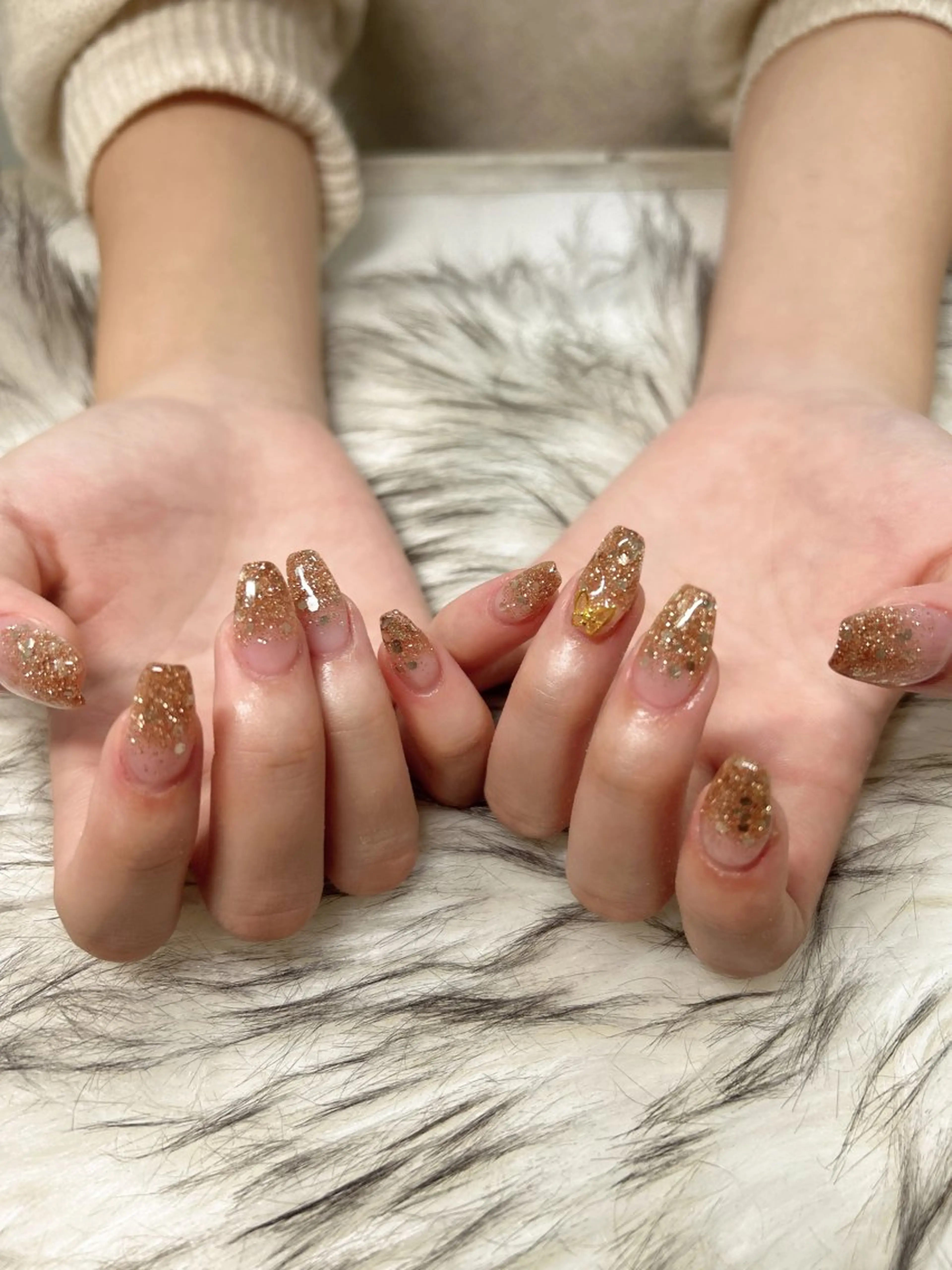 ネイル ゴールド ラメ(グリッター) nail salon Ange所属・nail salon angeのネイルデザイン