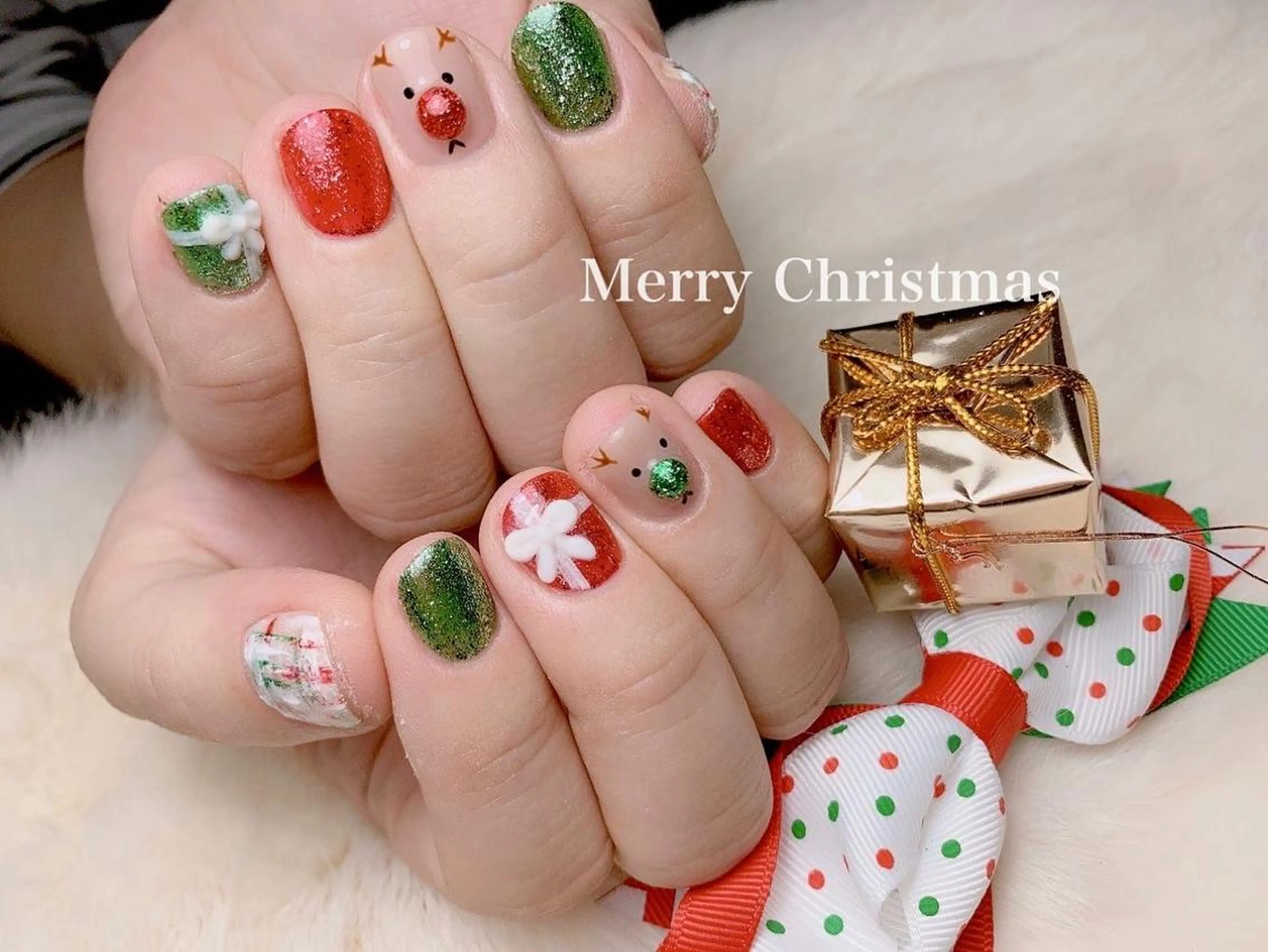 ネイル 冬ネイル クリスマス ハンドネイル GREEM グリームのネイルデザイン