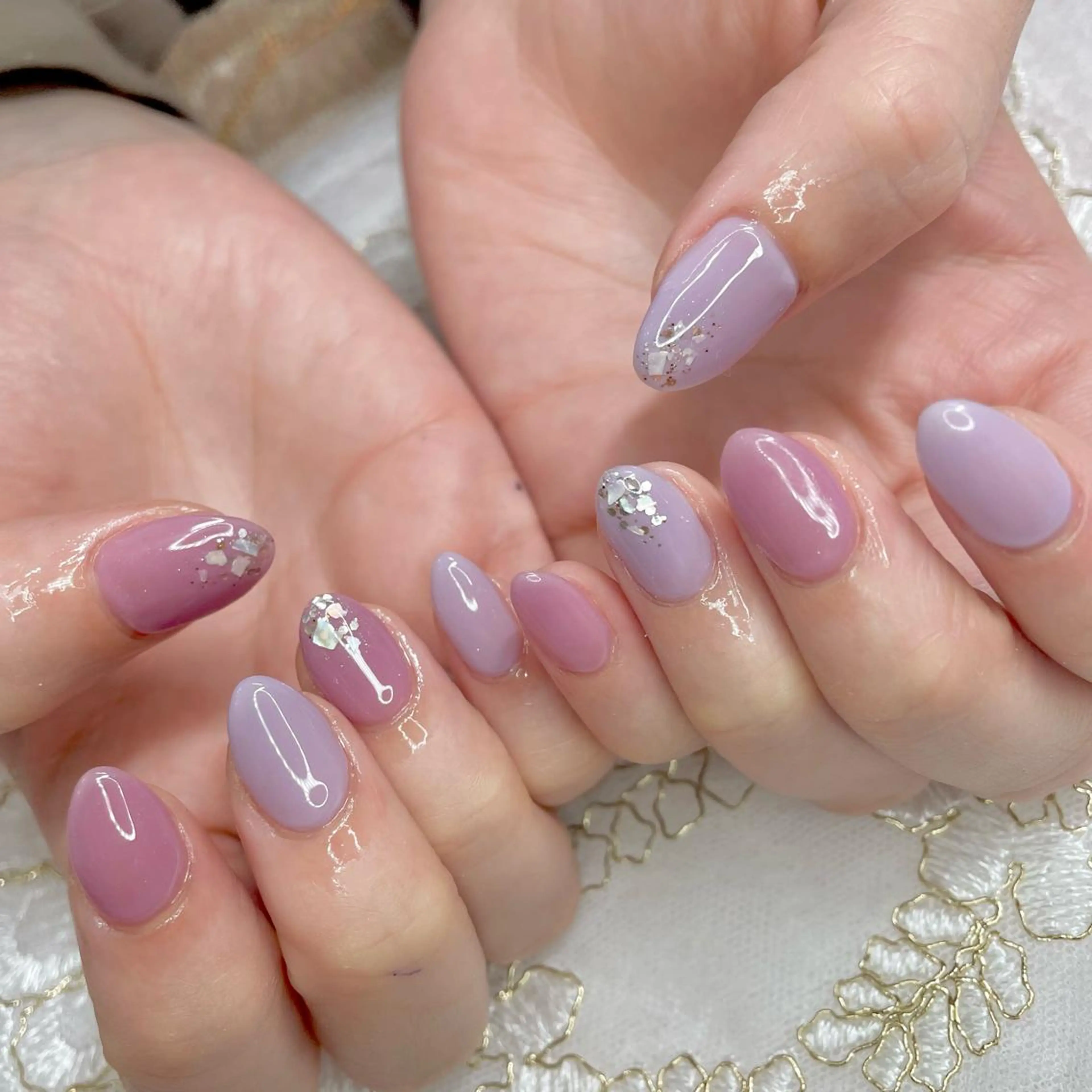 ネイル アートネイル オーロラネイル ジェルネイル 持ち込み ニュアンスネイル J terrace Nailのネイルデザイン