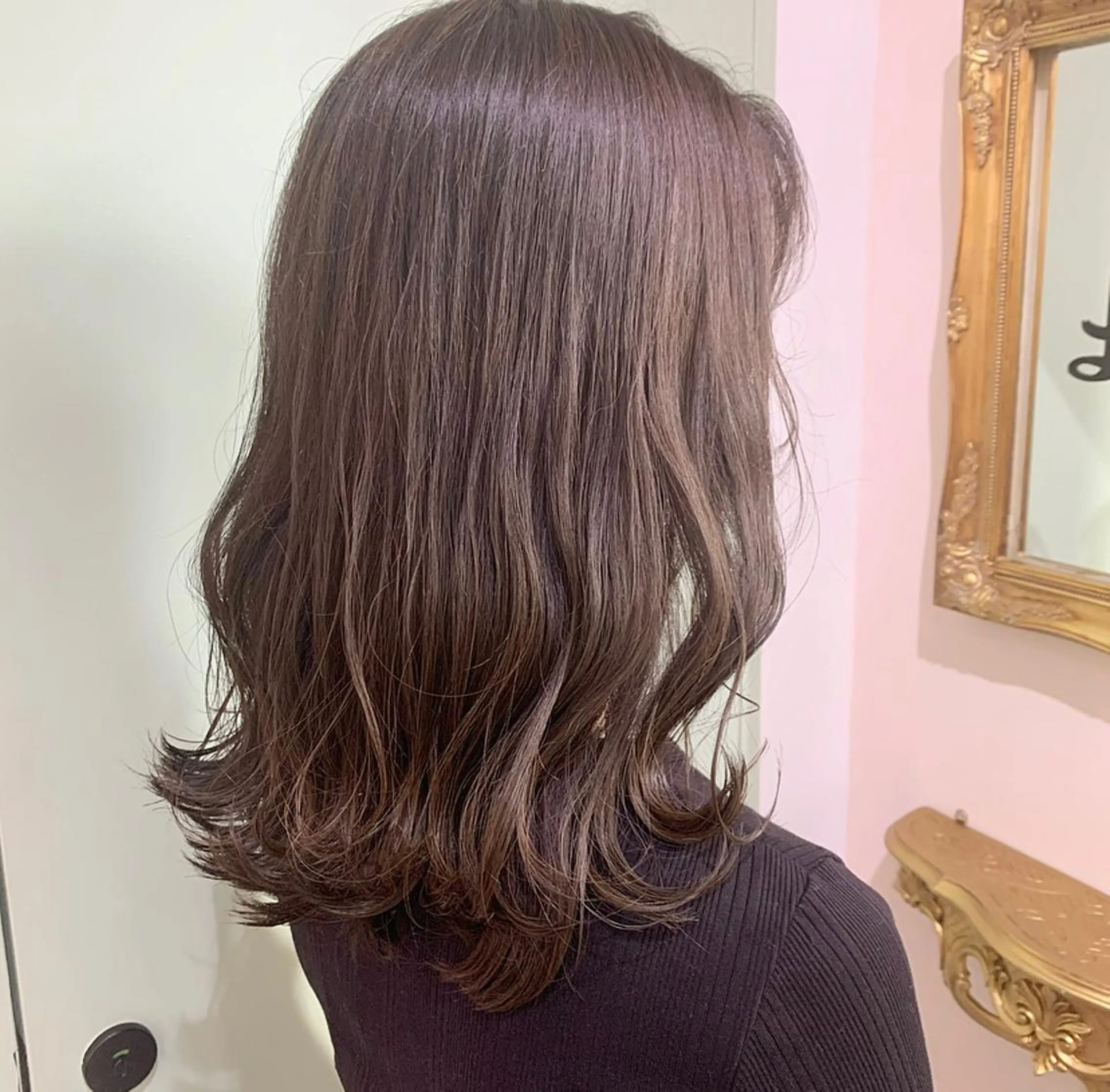 ミディアム カット ヘアカラー トリートメント 小顔カット/韓国 カラー🌙shikiのヘアスタイル