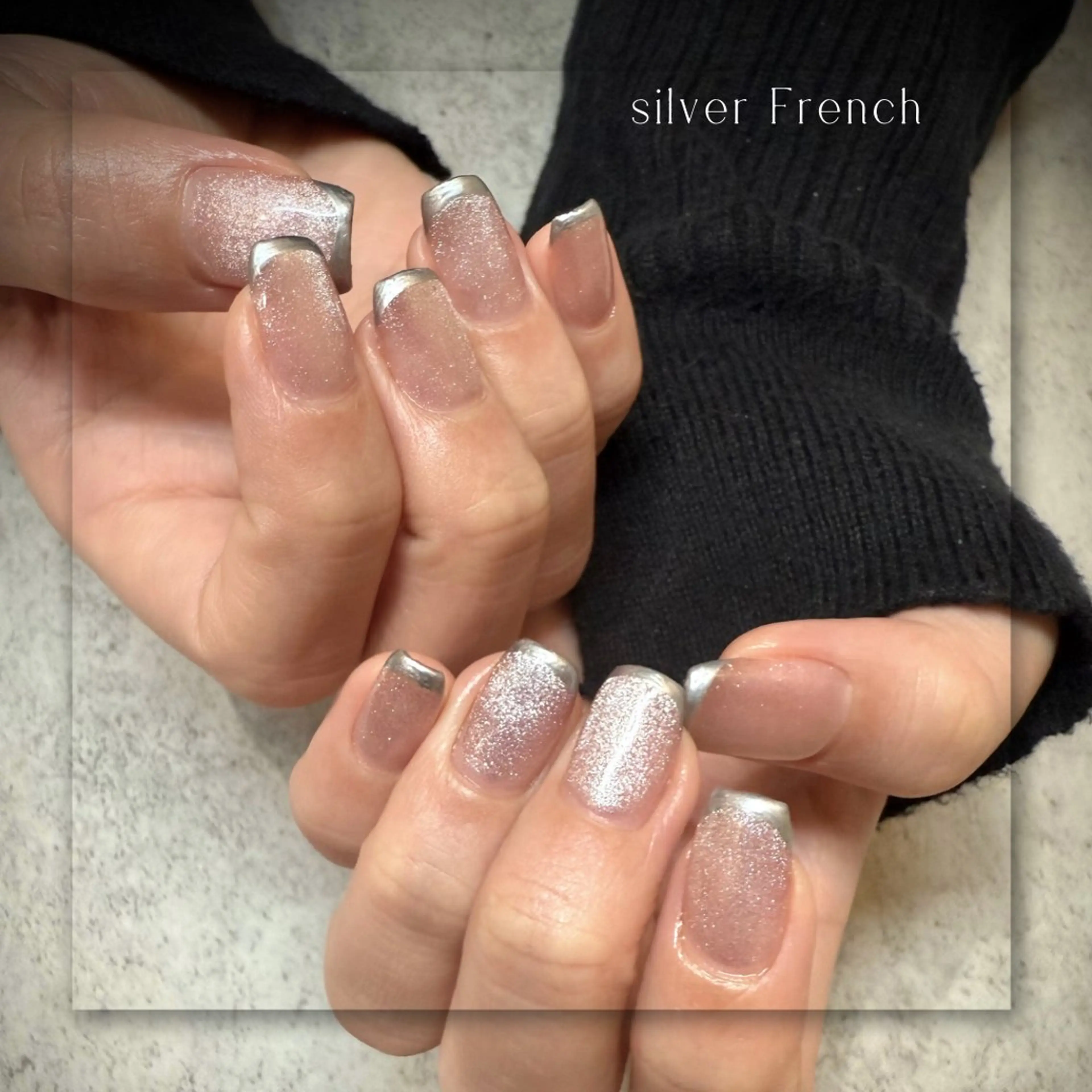 ネイル フレンチネイル ジェルネイル マグネットネイル オフィスネイル パラジェル Seemly 千田町店所属・フラワーパラジェル 🌸シームリーエミのネイルデザイン