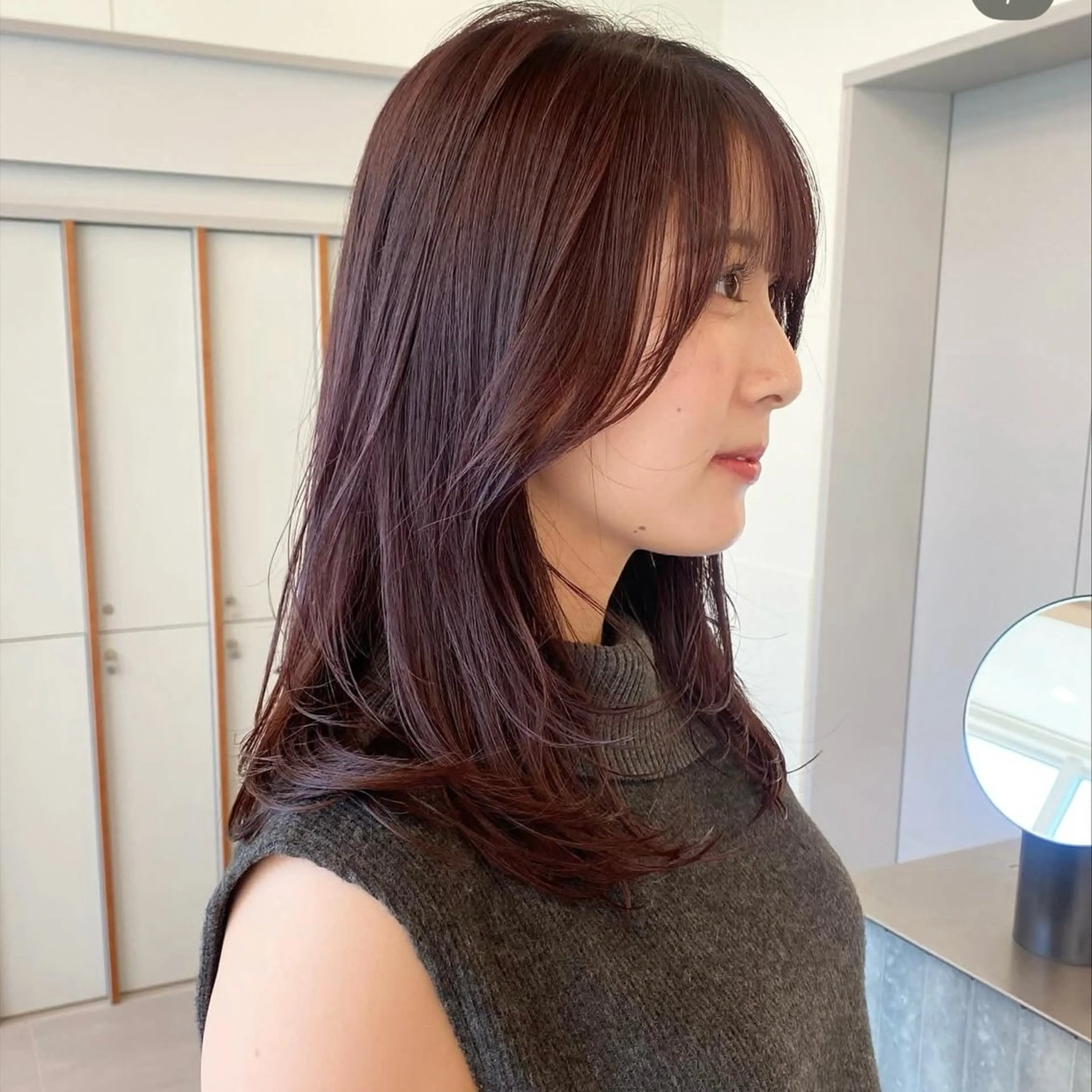 ミディアム カラー 透明感カラー ヘアカラー レイヤーカット/暖色 カラー/mao🎀のヘアスタイル