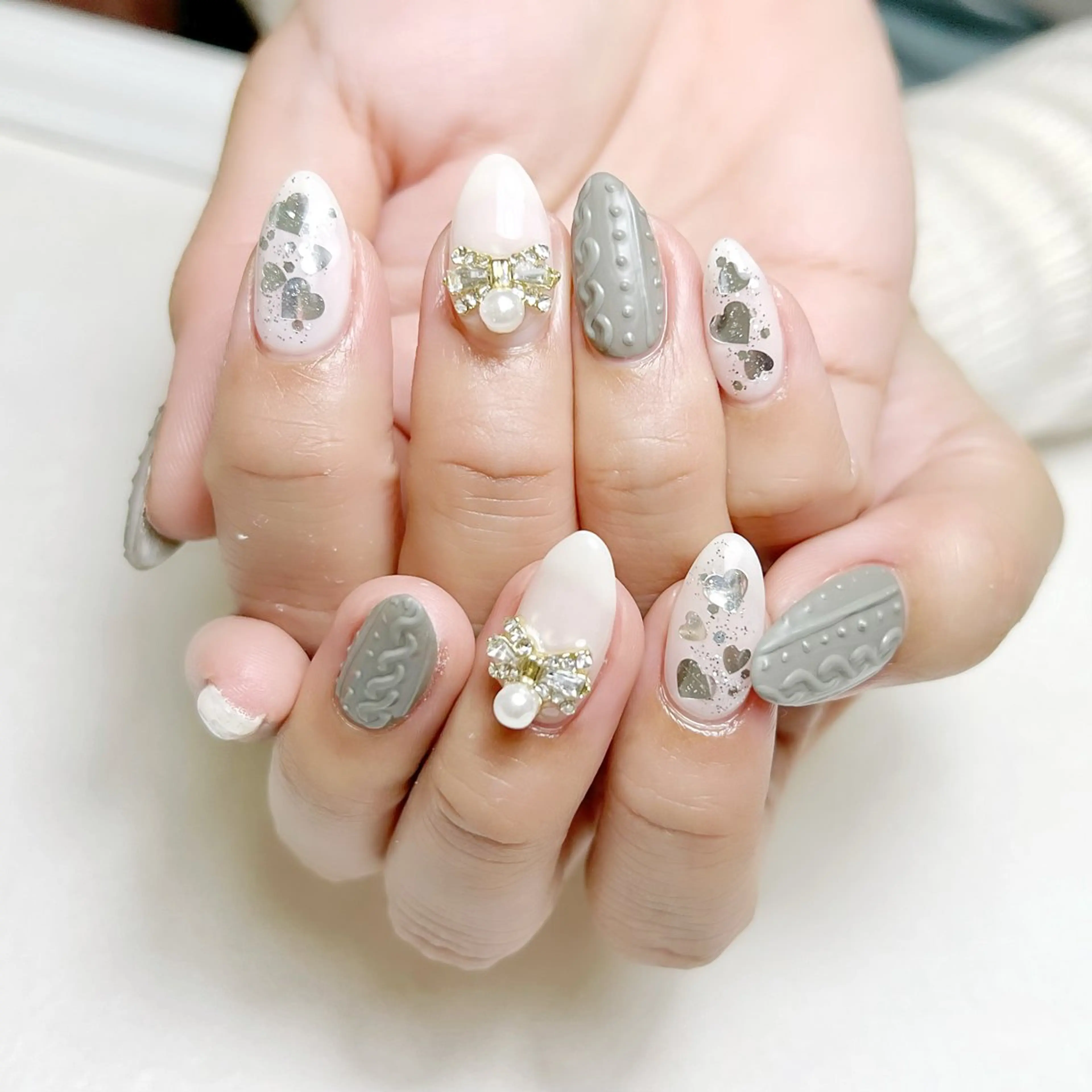 ネイル ハート 冬ネイル rouse nail RISATOのネイルデザイン