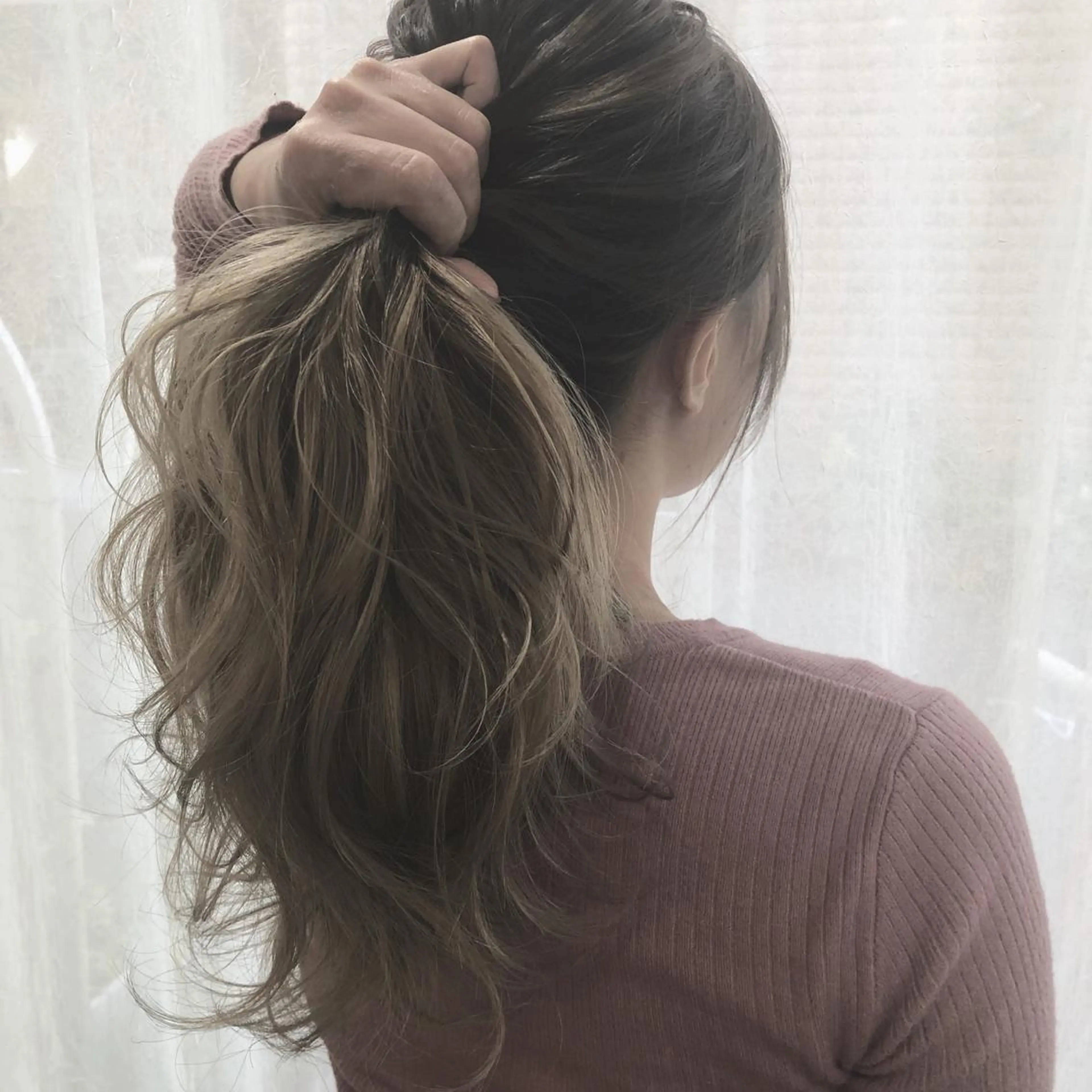ロング カット ヘアカラー トリートメント ＨＩ ROのヘアスタイル