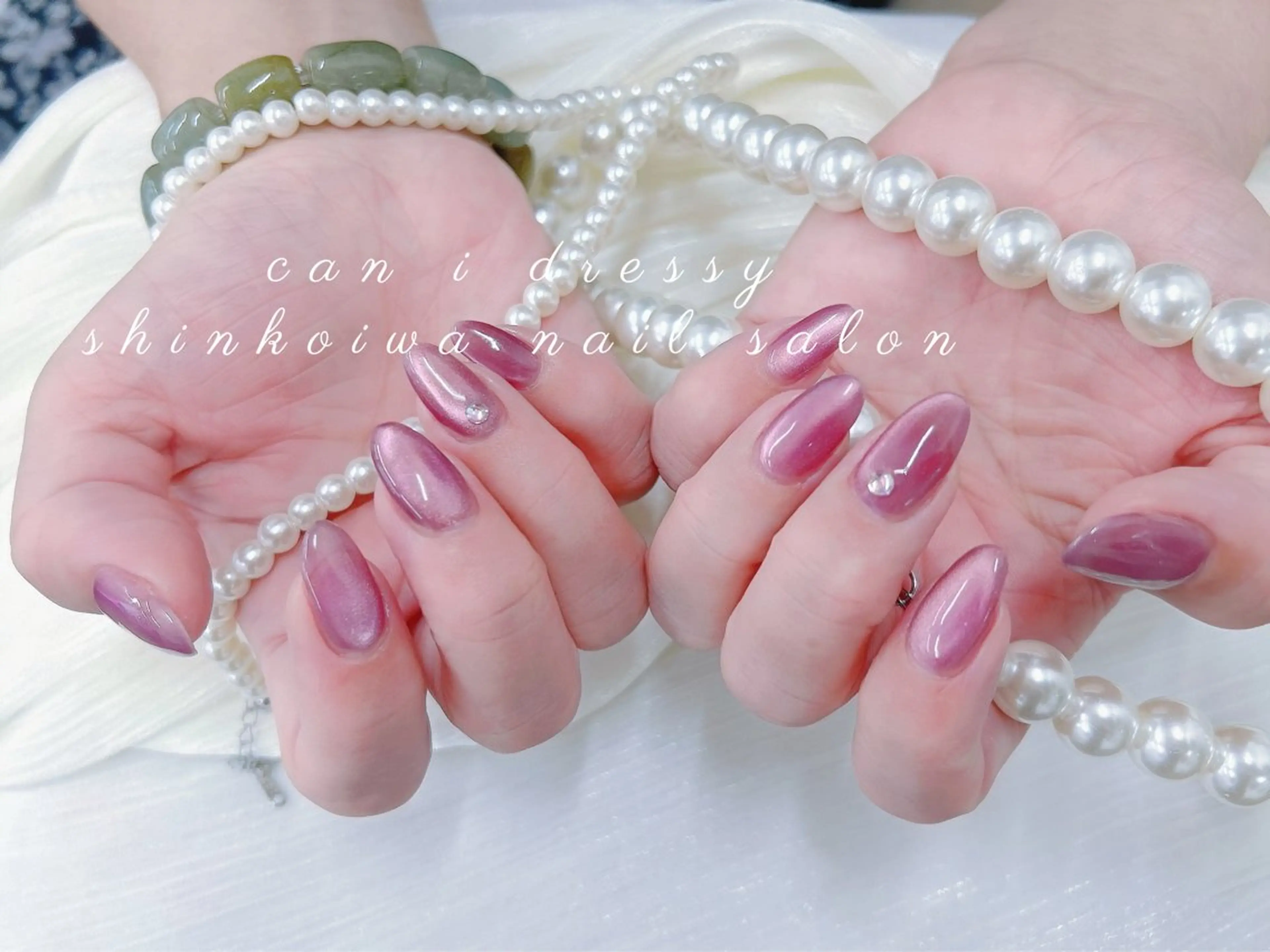 ネイル マグネットネイル ピンク ハンドネイル キャンアイドレッシー 新小岩のネイルデザイン