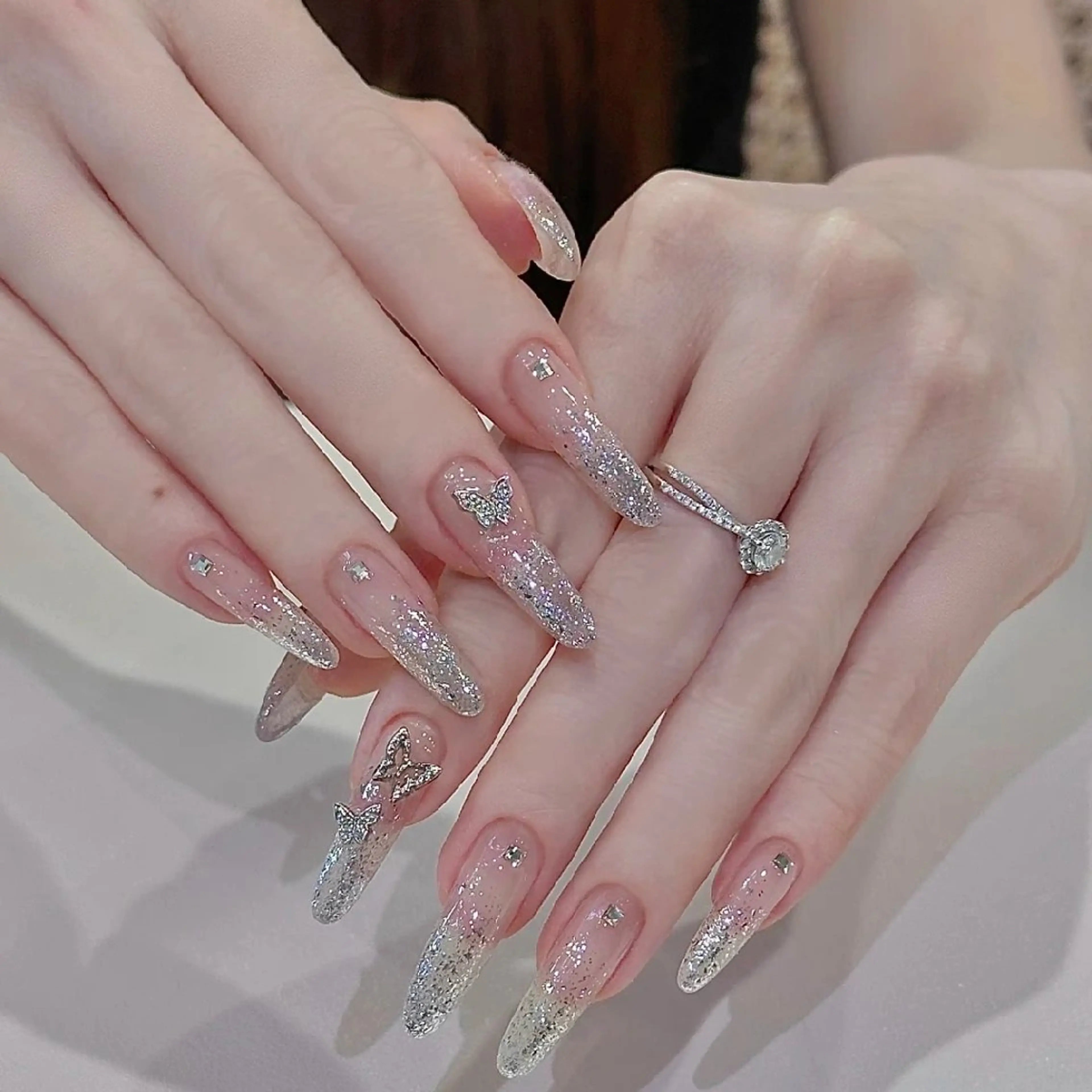 ネイル ハンドネイル ネイリストゆか💅 長さだし、深爪矯正のネイルデザイン