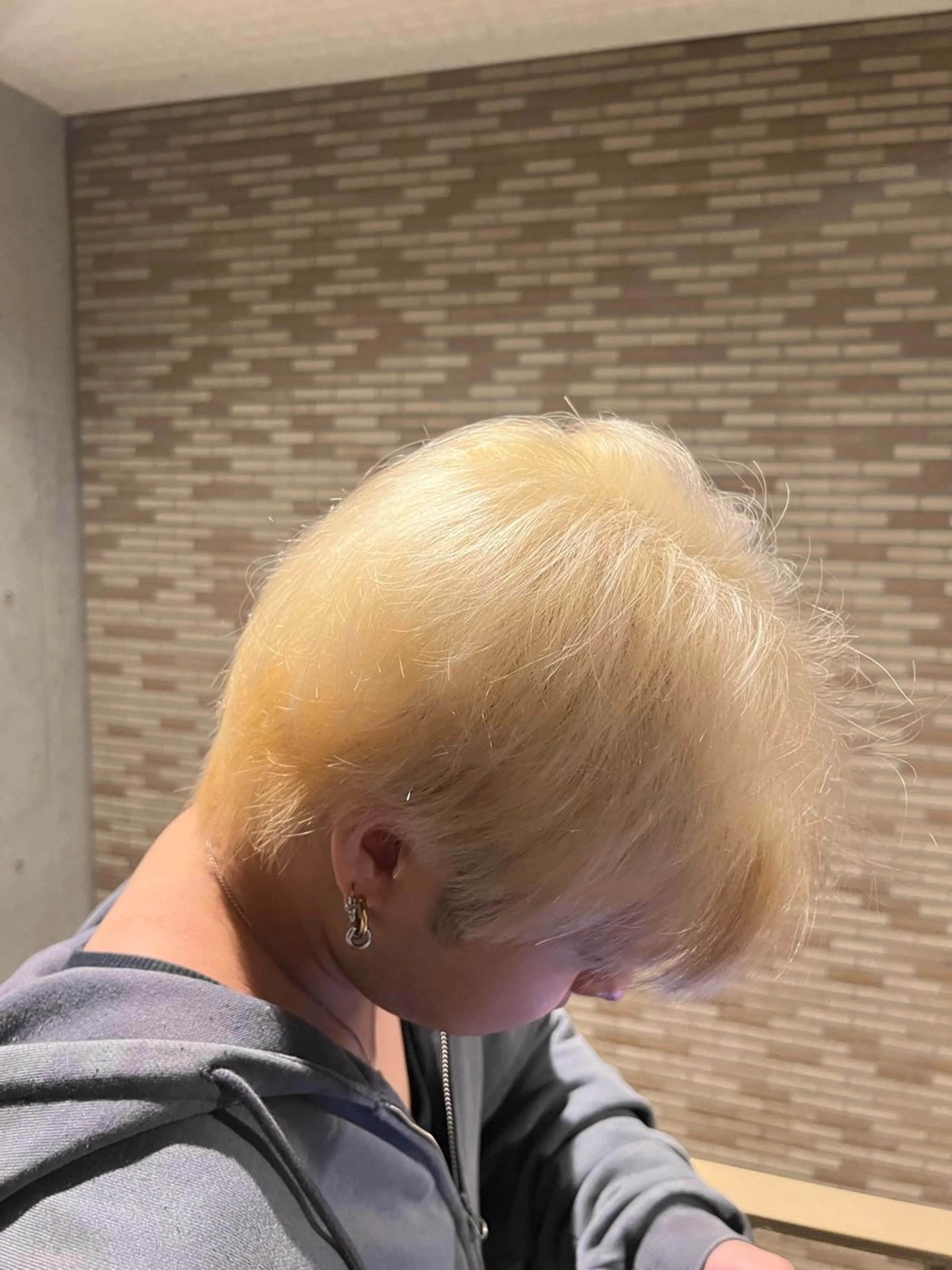 メンズカット、ケアブリーチ+カラー(ハイライト、ローライト、エンドカラー以外のデザインカラーは不可)の写真