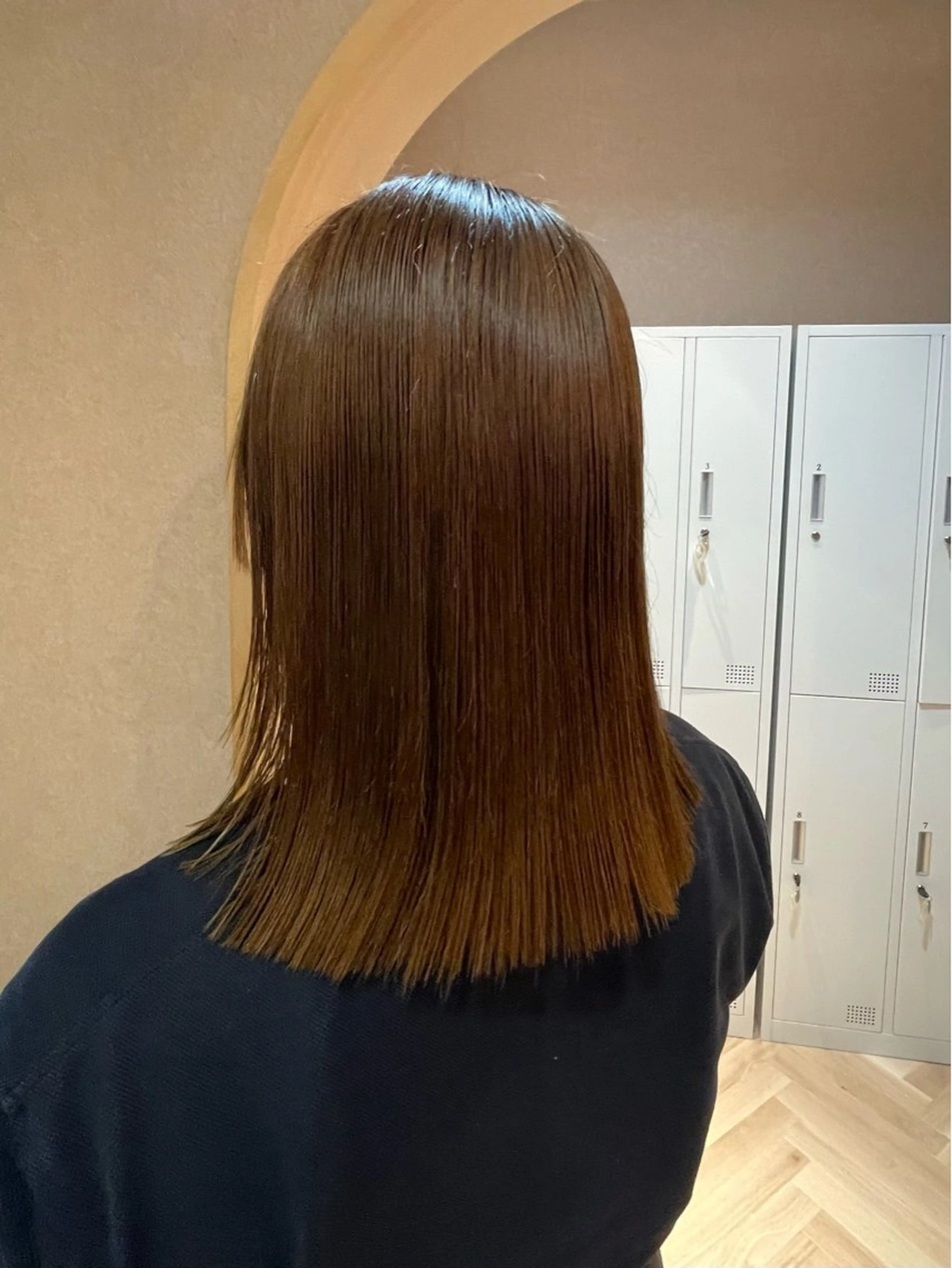 セミロング カラー 縮毛矯正 トリートメント 🎈ブリーチなし暖色 カラー/レッド/ゆいのヘアスタイル