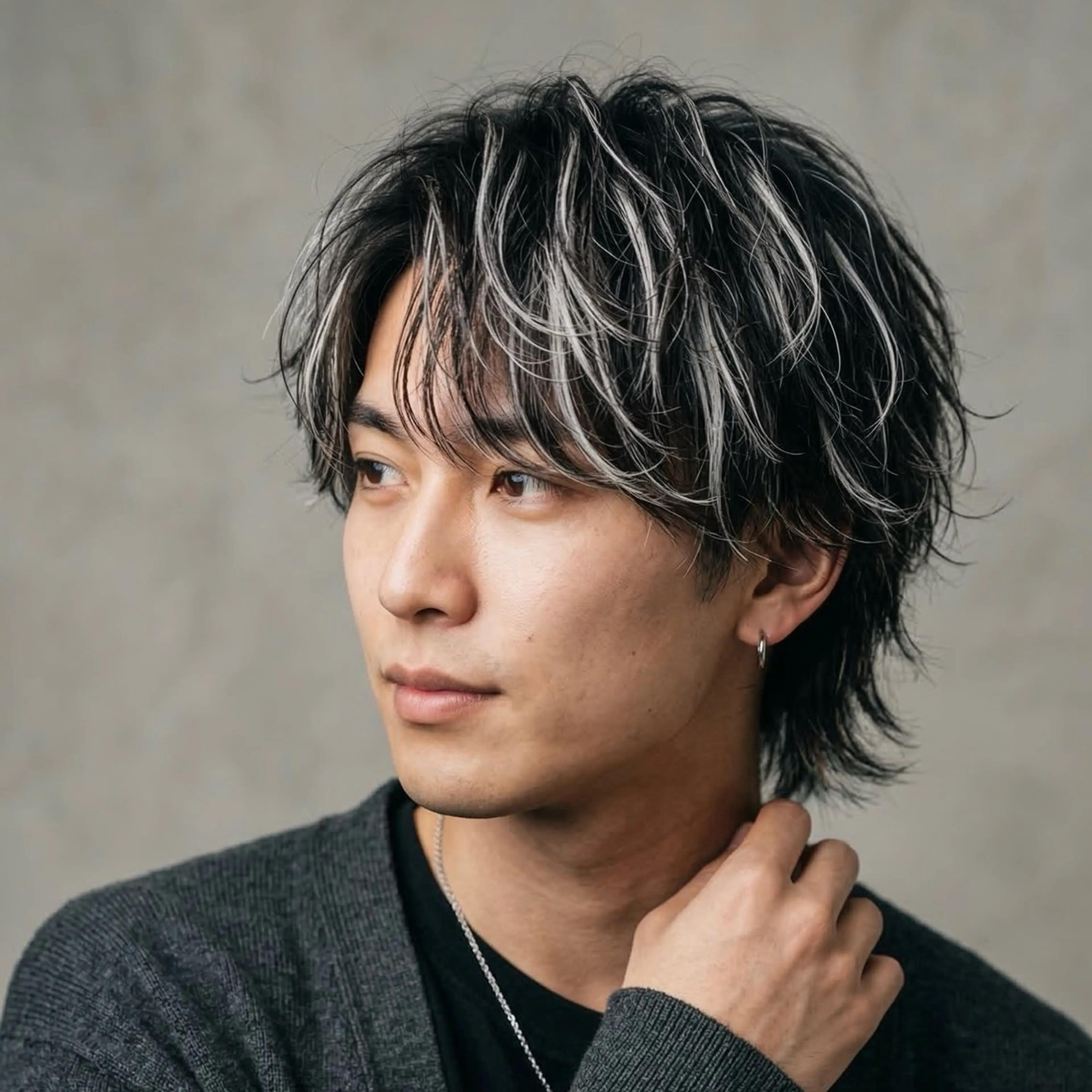 ミディアム カラー メンズ メンズブリーチ メンズメッシュ メンズウルフカット ブリーチ ケアブリーチ ヘアカラー トリートメント 🔮メンズ縮毛矯正 メンズパーマ💎竹永のヘアスタイル