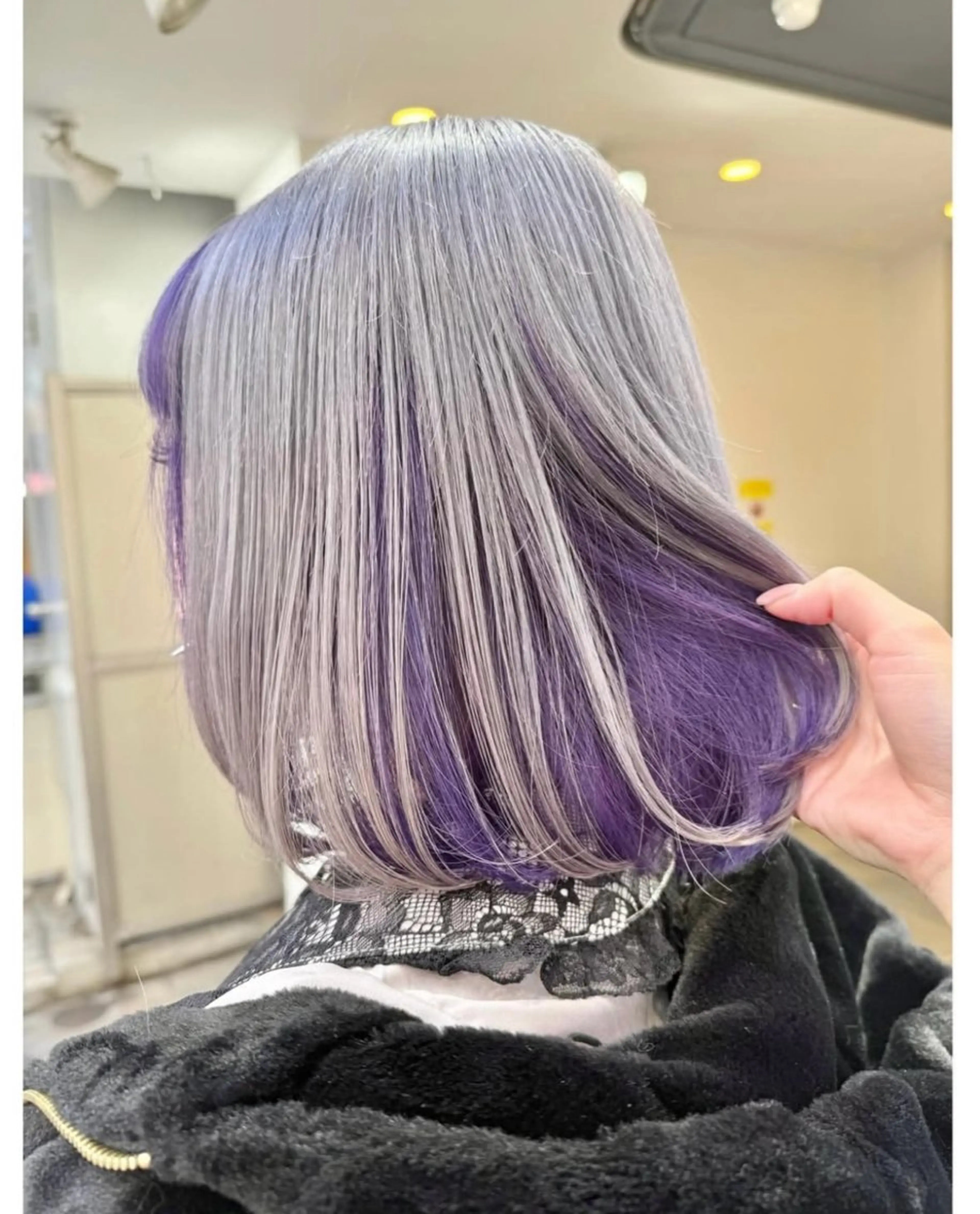 ミディアム カラー パープルカラー シルバー ホワイトシルバー ボブ ヘアカラー GARU-ガル-所属・TSUNO🦖 派手髪/オタク美容師のヘアスタイル
