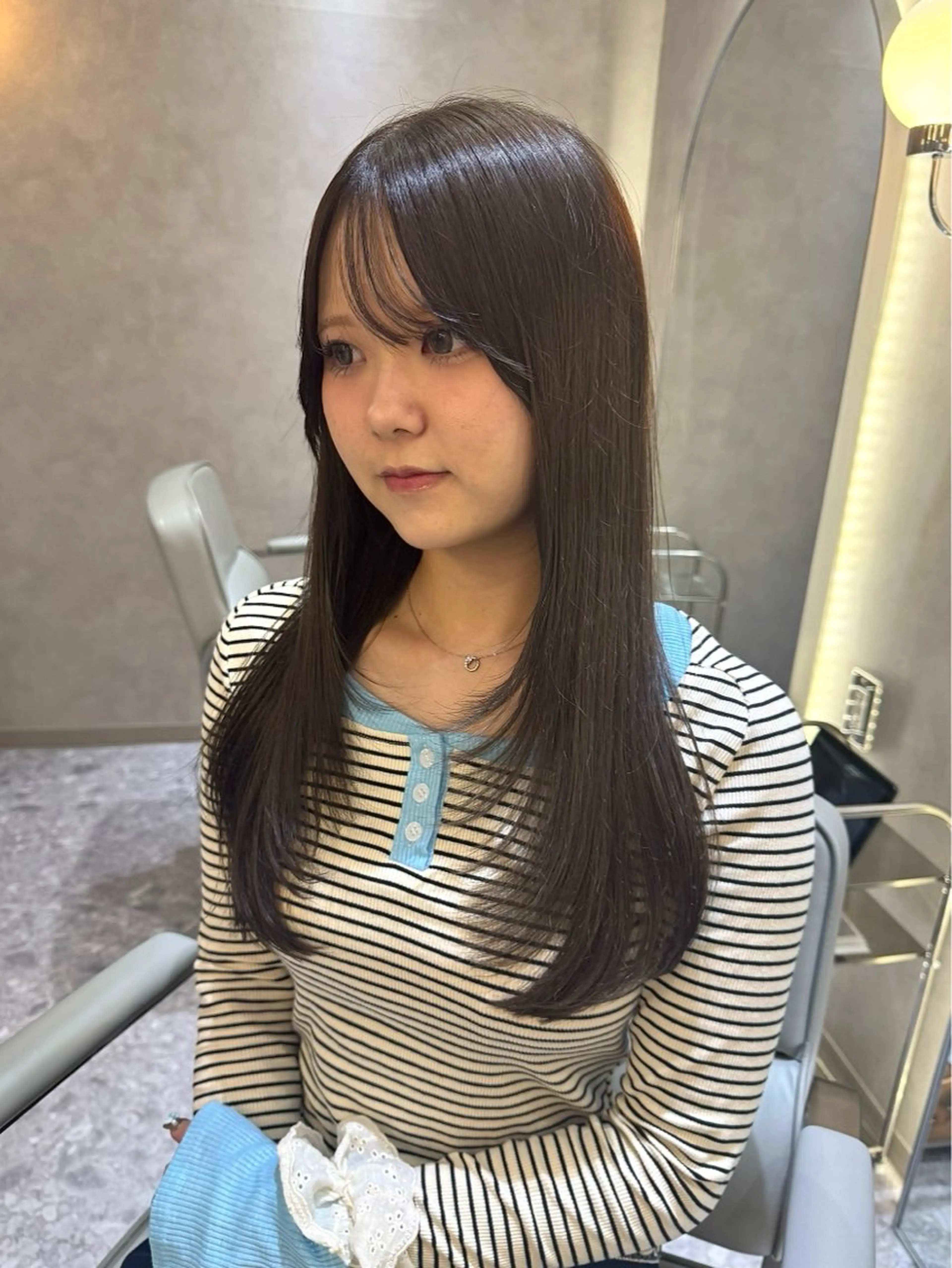 ロング カラー カット ヘアカラー トリートメント 韓国ヘア🇰🇷/ 顔周り/松田光里のヘアスタイル