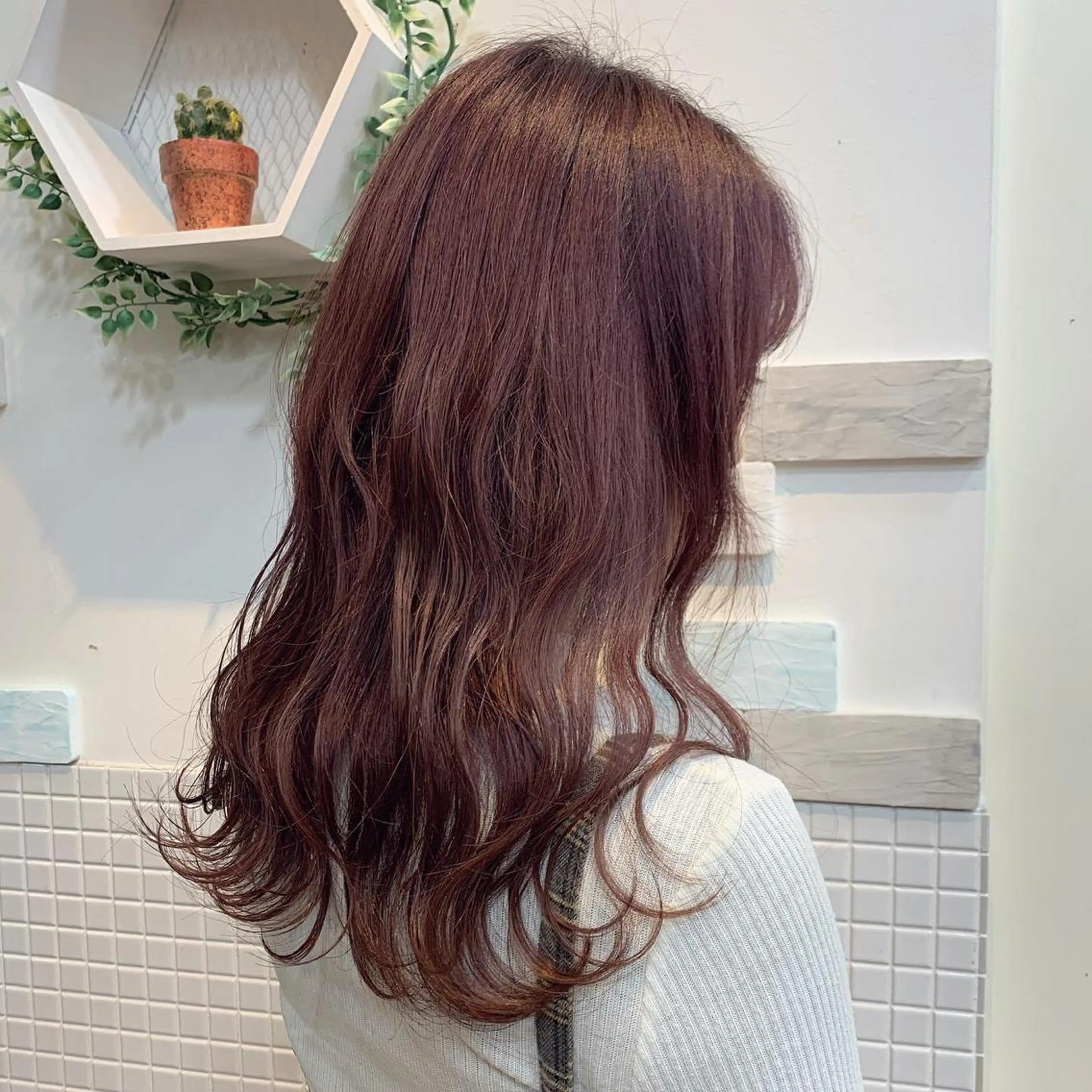 ロング カラー ブリーチ ブラウンカラー ピンクカラー ピンクブラウン ヘアカラー ayaka 大宮のヘアスタイル