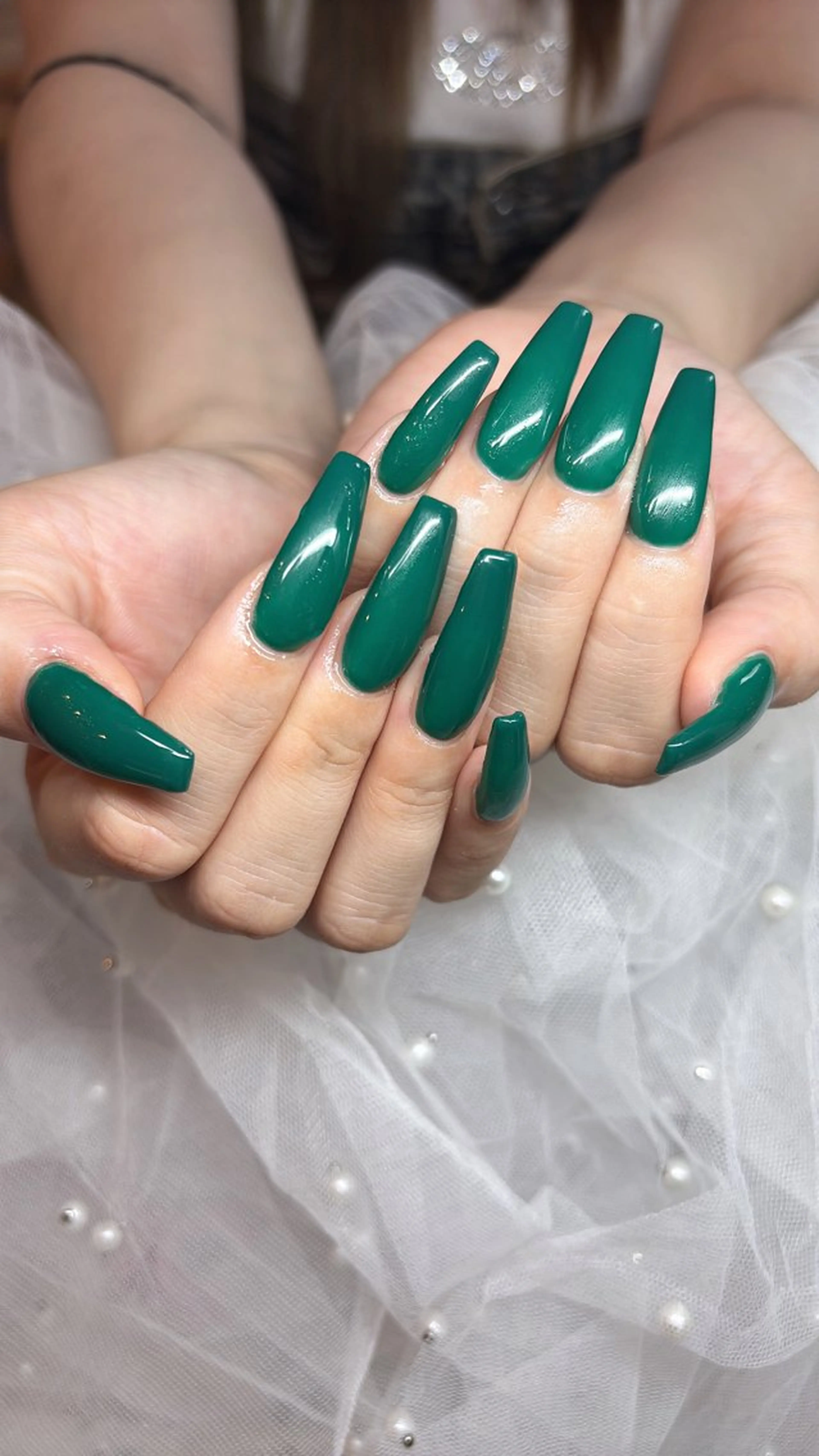 ネイル グリーン ワンカラーネイル ハンドネイル happiness nailのネイルデザイン