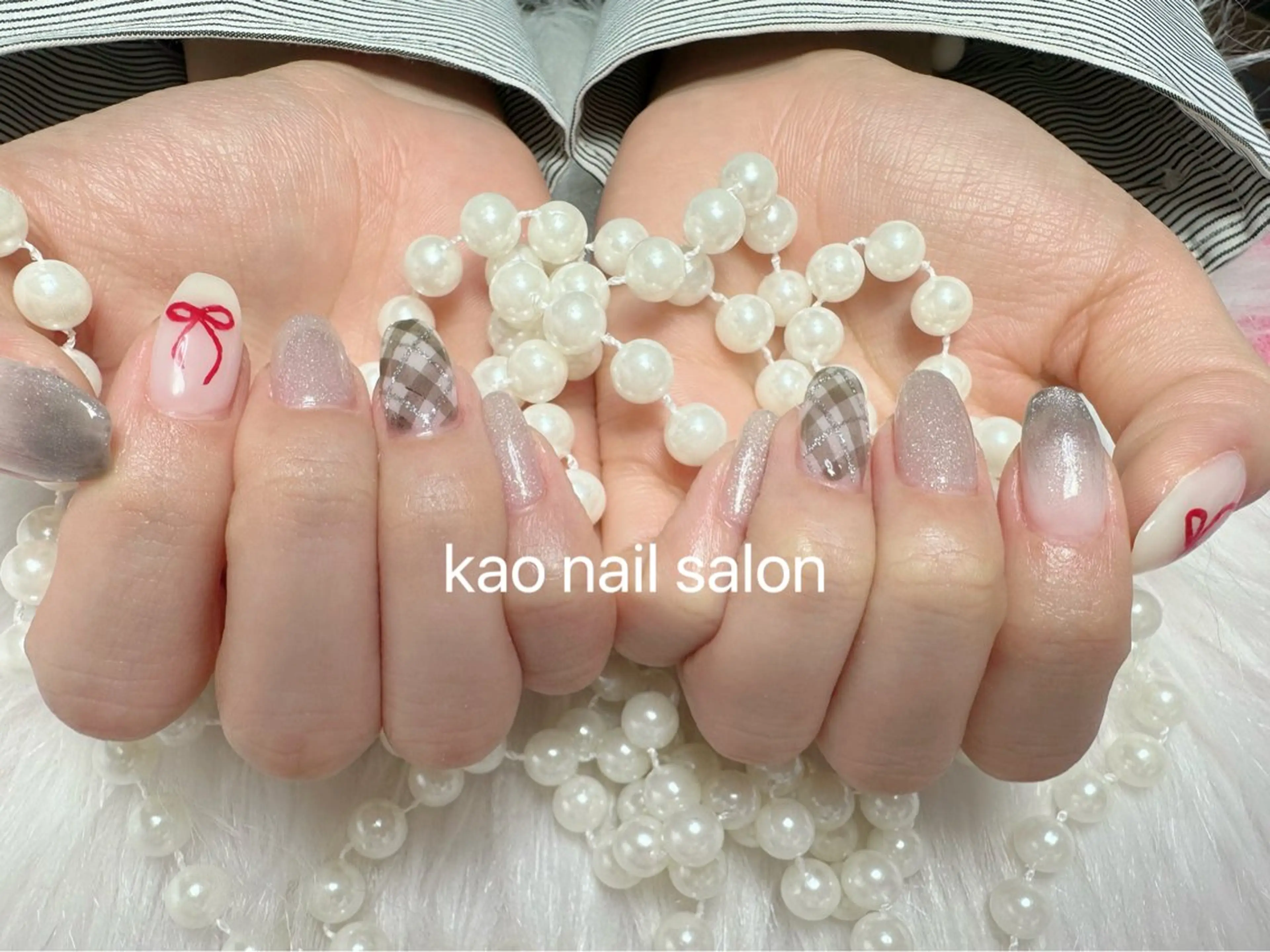 ネイル チークネイル 長さ出し フレンチネイル ジェルネイル ガラスフレンチ ハンドネイル kao nail マグネット/長さだしのネイルデザイン