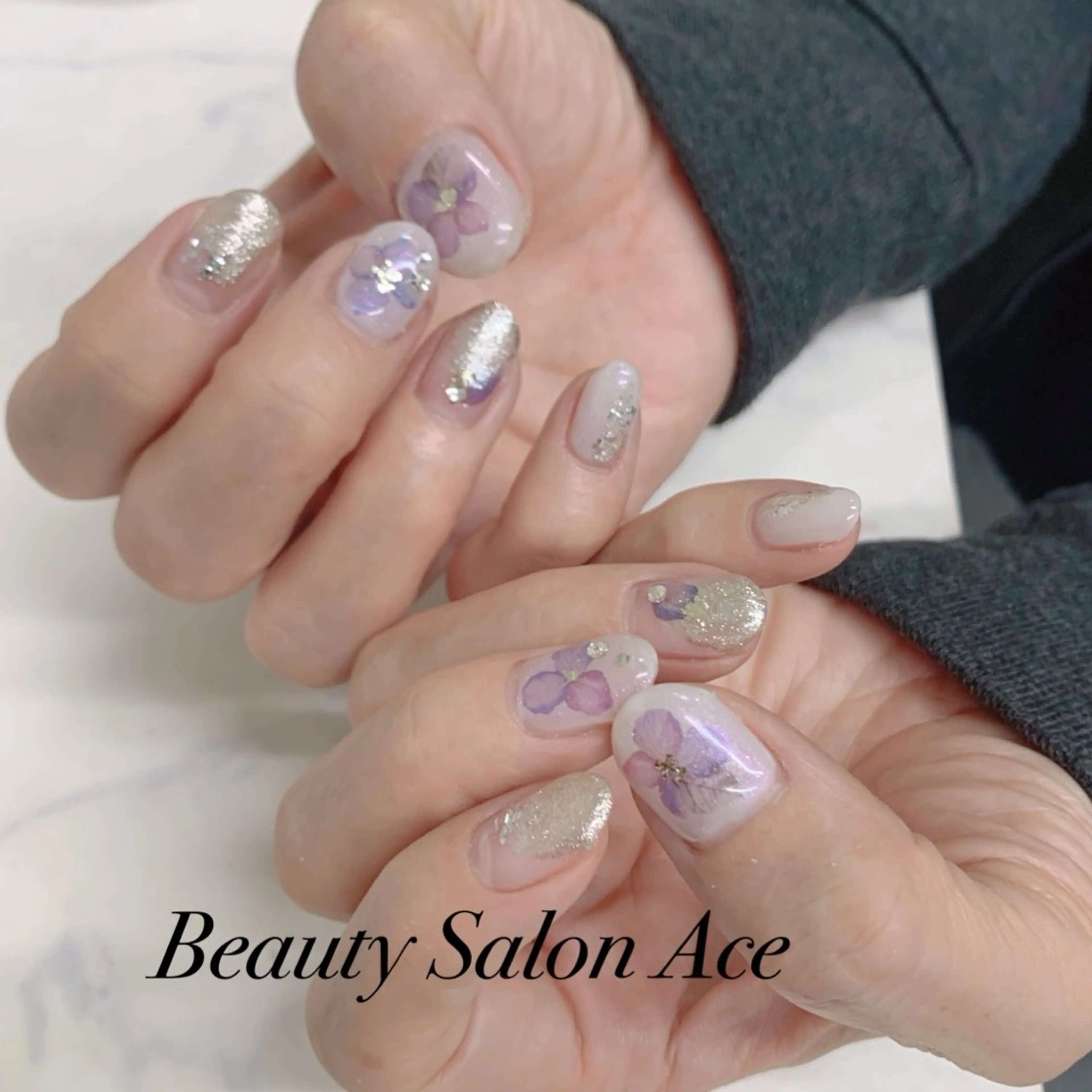 ネイル フラワーネイル メンズネイル ハンドネイル ハンドケア Beauty Salon Ace(ネイルサロン エース)所属・池袋フィルイン Ace♡長さだしのネイルデザイン