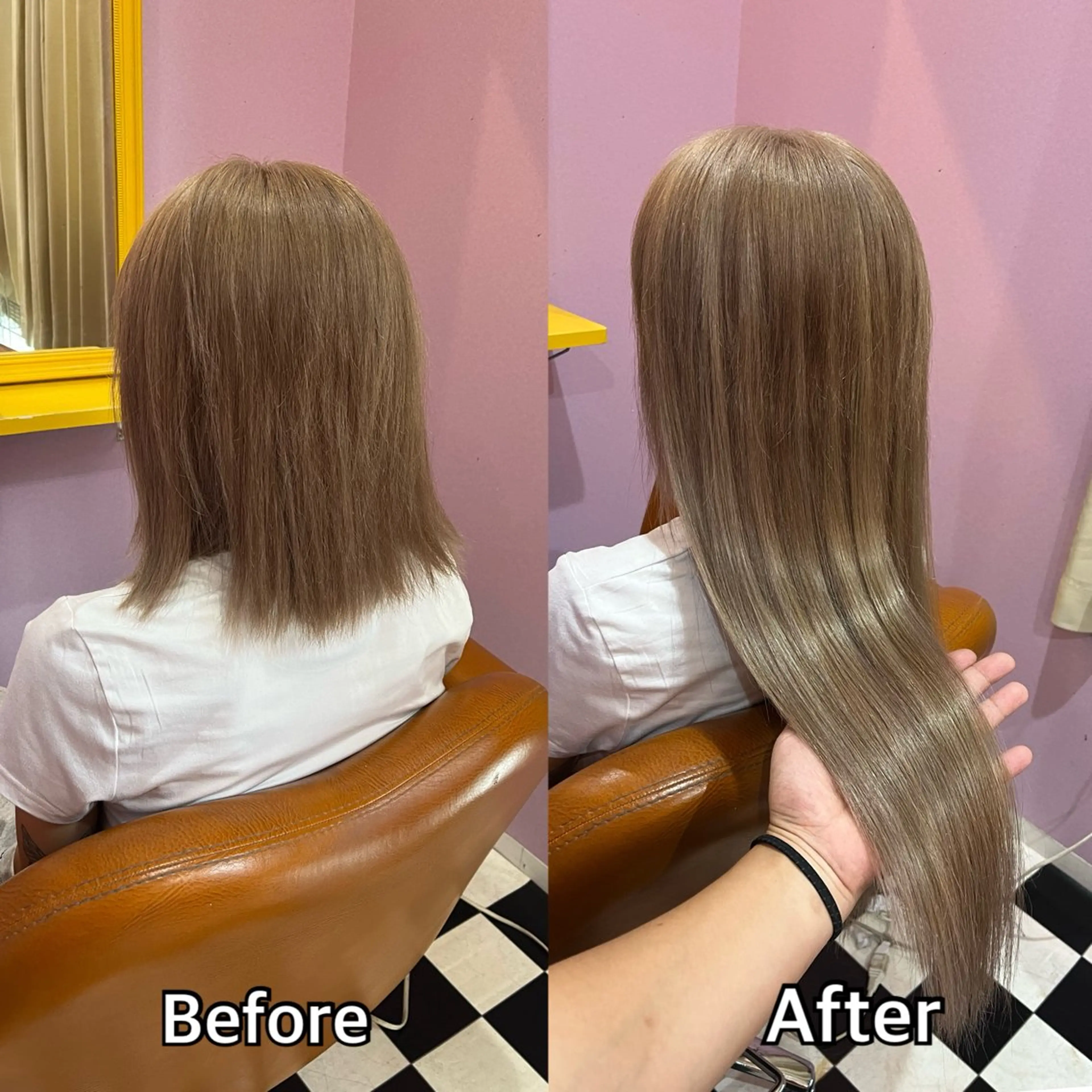 ロング エクステ シール＋ちび編み込み エクステ梅田🐨のヘアスタイル