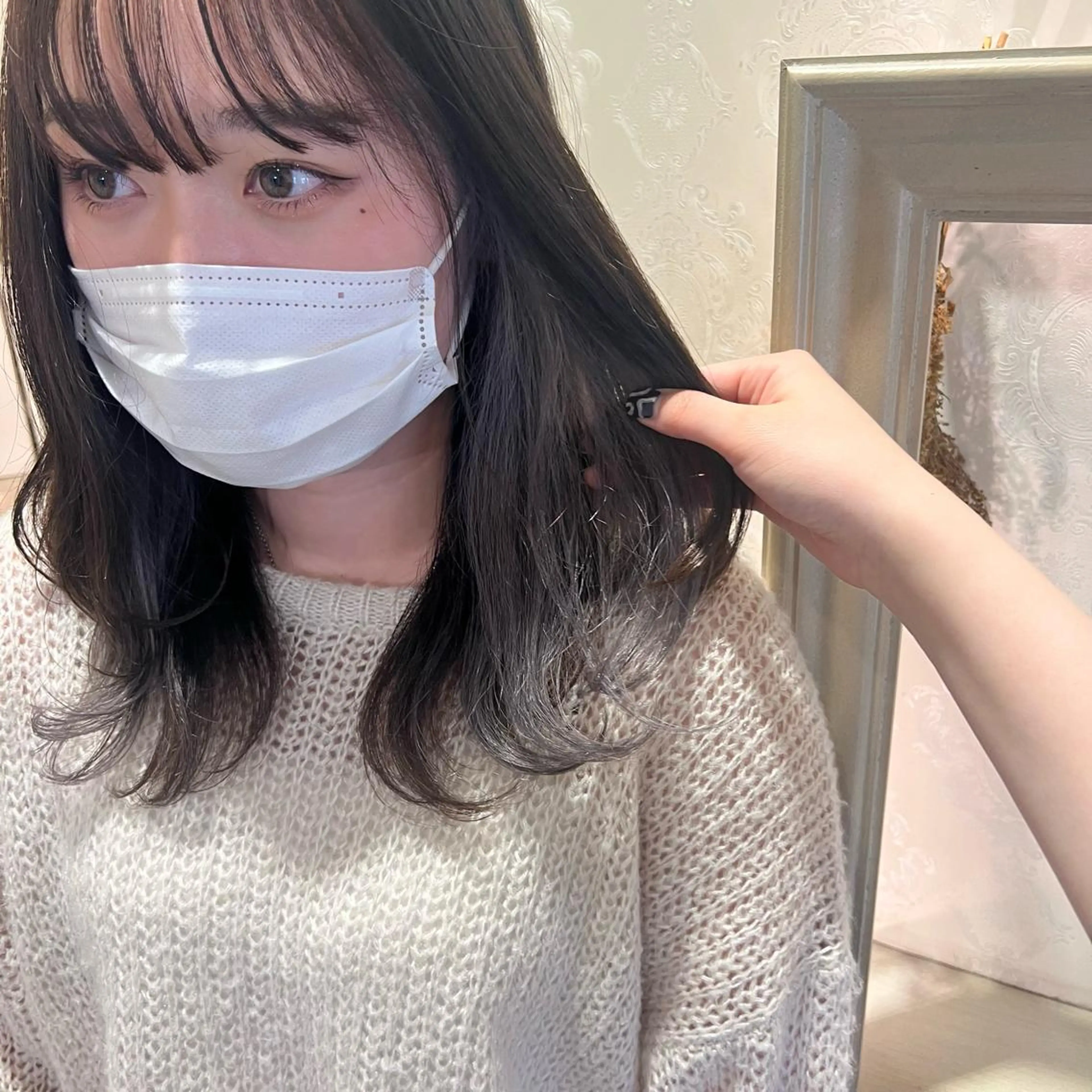 セミロング カラー イヤリングカラー SALOWIN川崎WEST店所属・🌷川崎/ボブ/ アレンジ/コトネ🌷のヘアスタイル