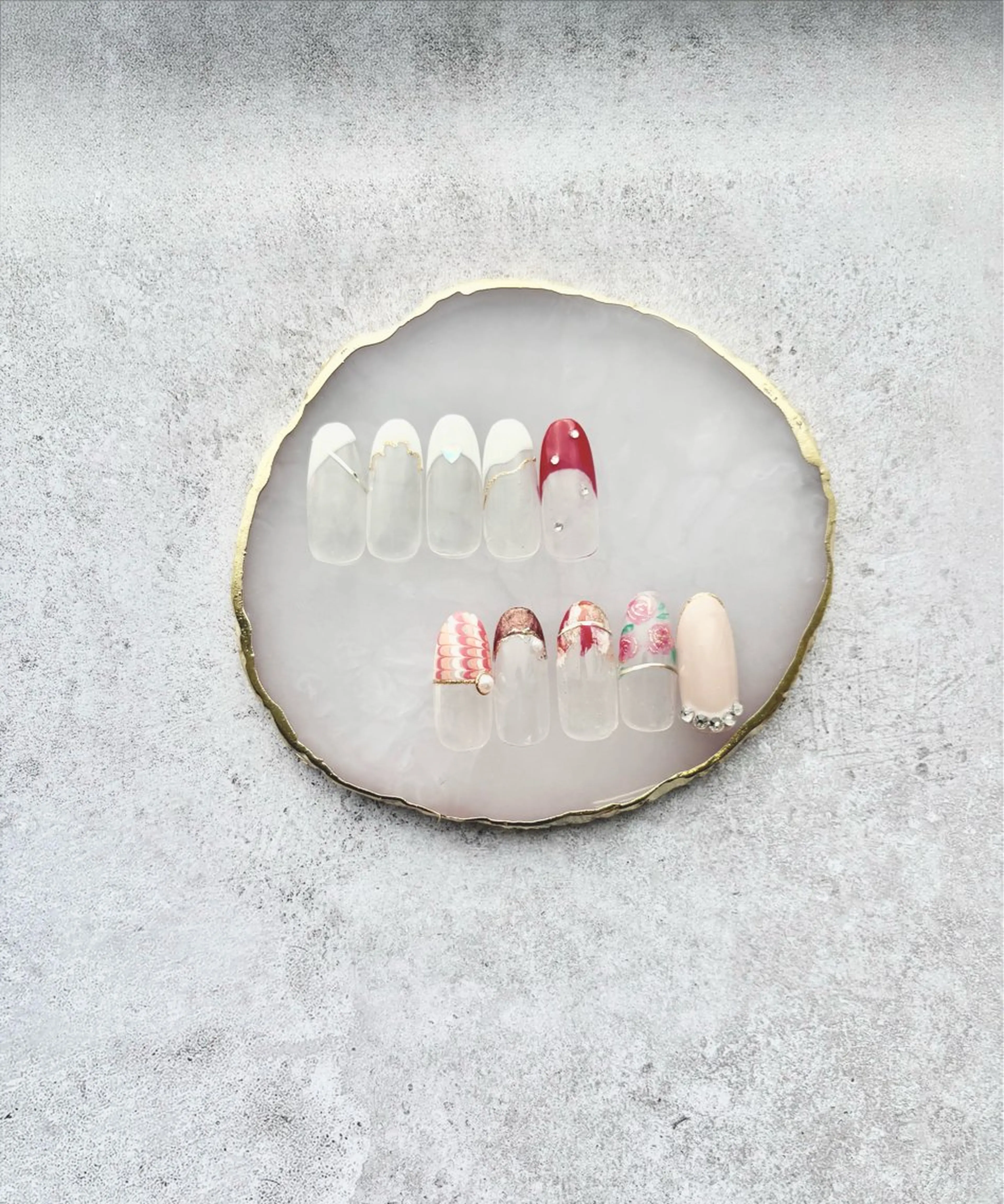 【オフ有】フレンチ+ラメライン付 0円の写真