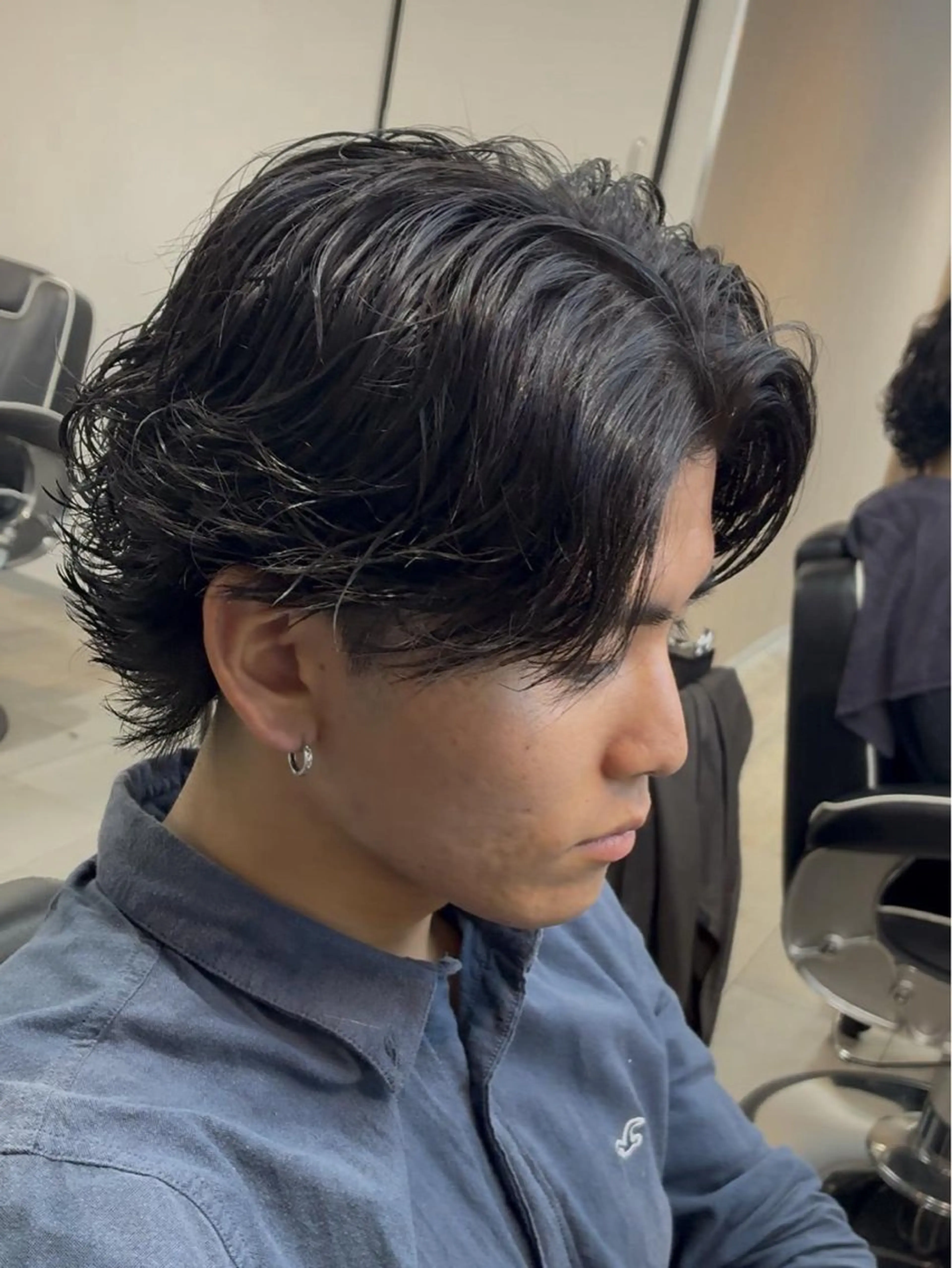 《🎊​〜​オープン記念限定​〜​🎊》【垢抜けしたい方】メンズセンターパート✕カット✕ウルフセンターパート/ツーブロック/の写真