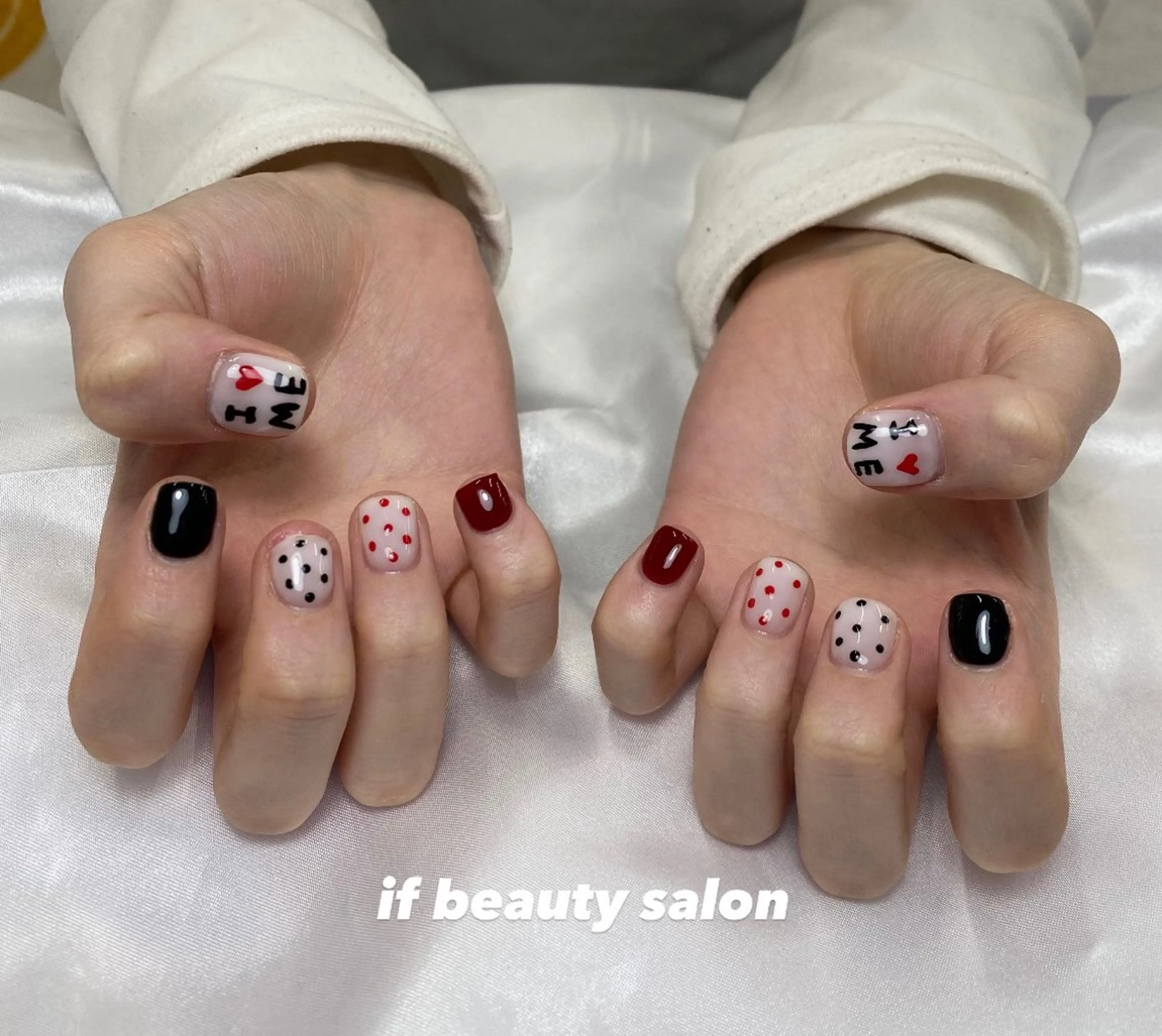 ネイル ドット 持ち込み ワンカラーネイル 春ネイル ハンドネイル イフビューティ Yuimiのネイルデザイン