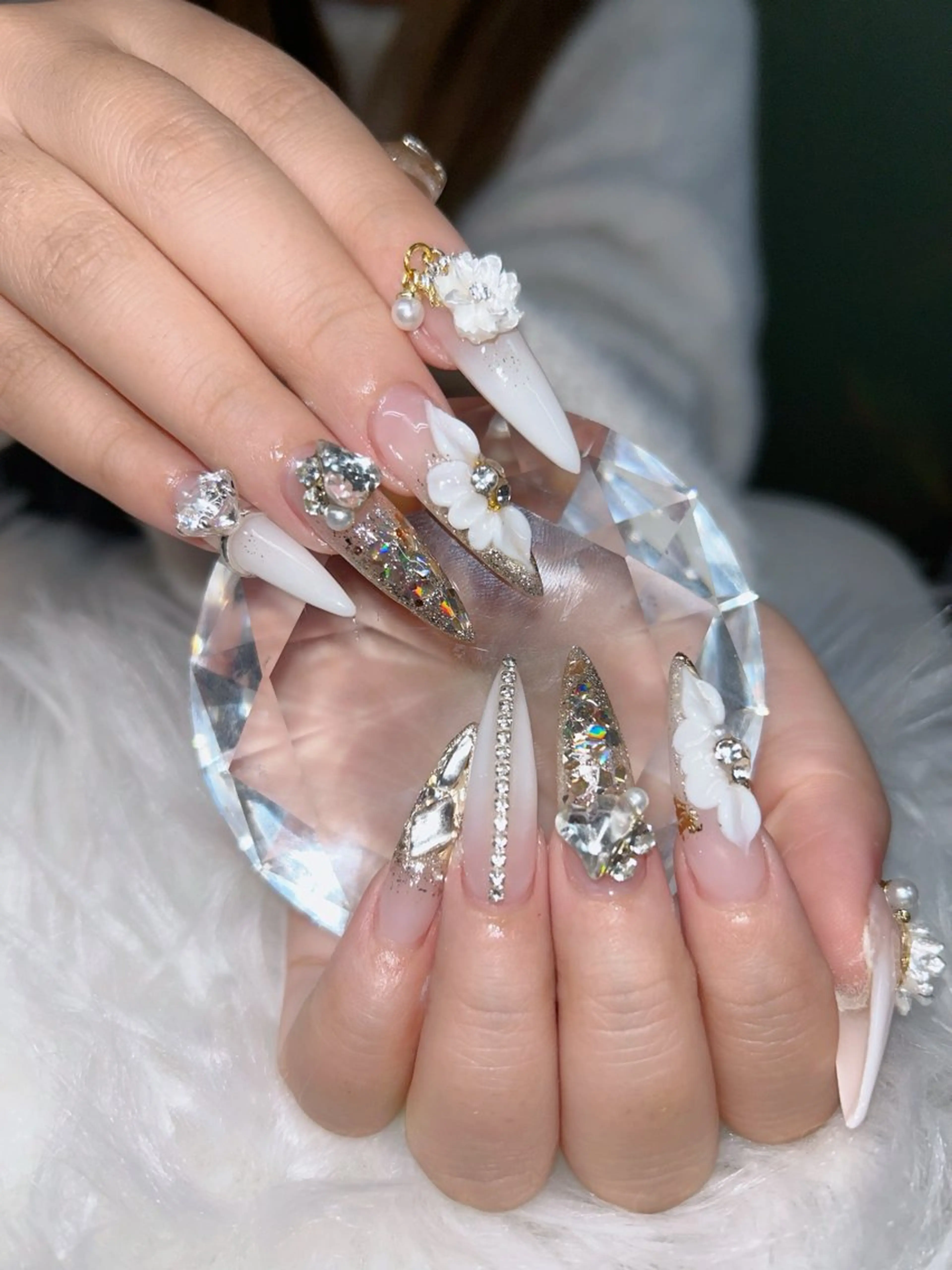 ネイル アートネイル オーロラネイル チークネイル 長さ出し フットネイル Smile nails92のネイルデザイン