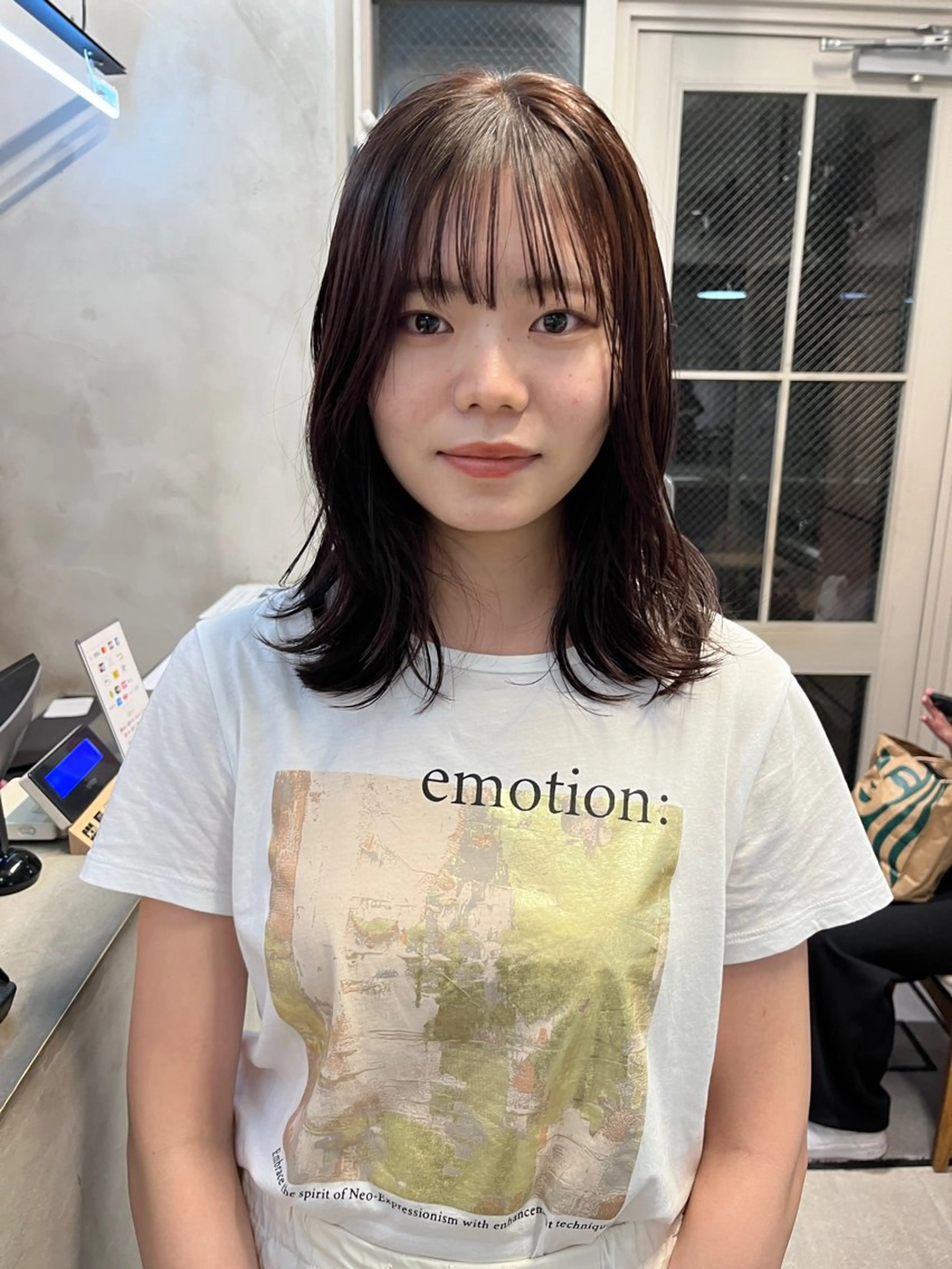 ミディアム カラー カット ヘアカラー トリートメント ナチュラルなヘア /ヨシダトモキのヘアスタイル