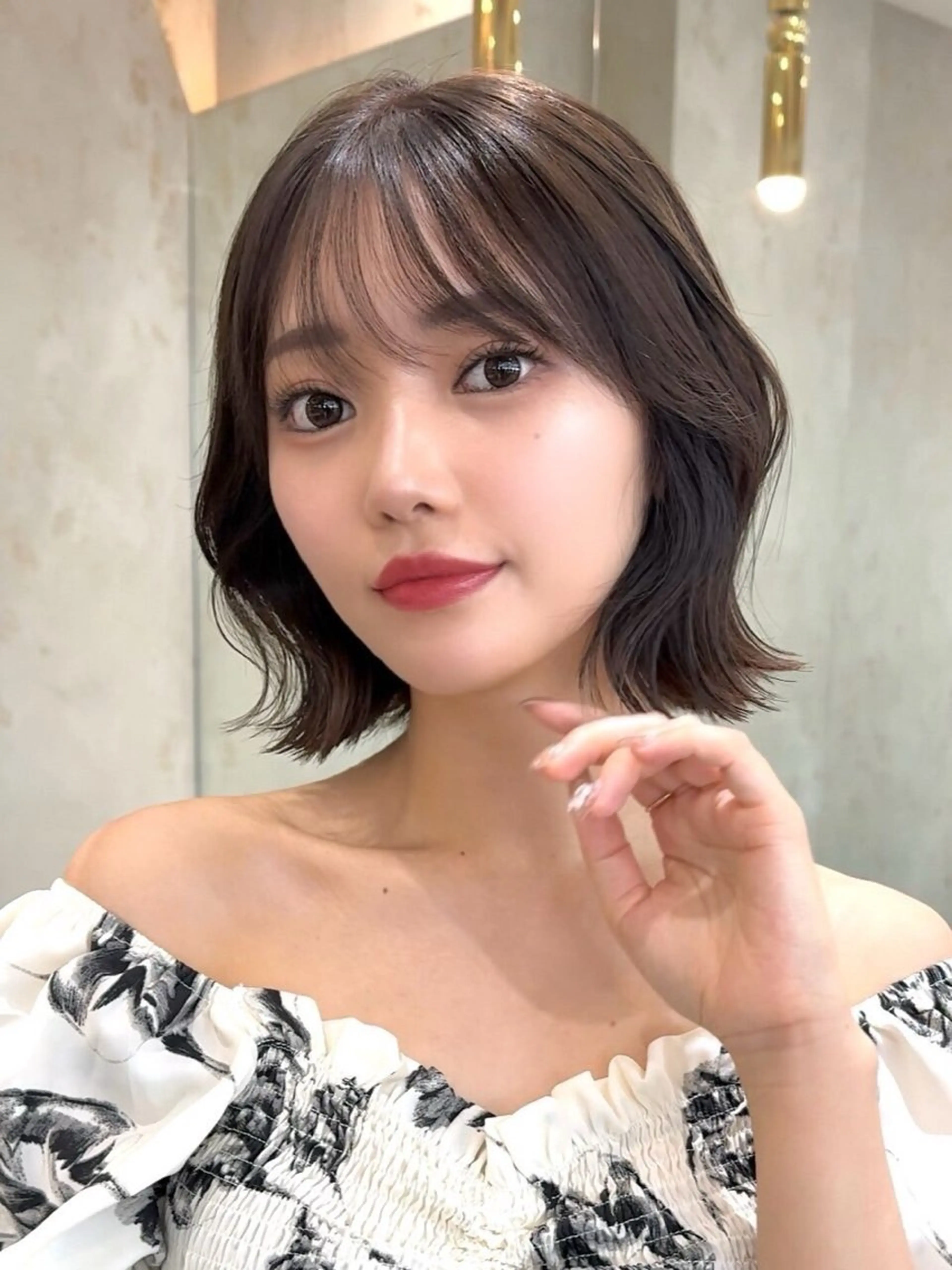 ショート カラー ボブレイヤー ケアカラー 透明感カラー ダークグレー ダークグレージュ カット ヘアカラー トリートメント ボブ/レイヤーボブ/ 髪質改善/梶川 夏季のヘアスタイル