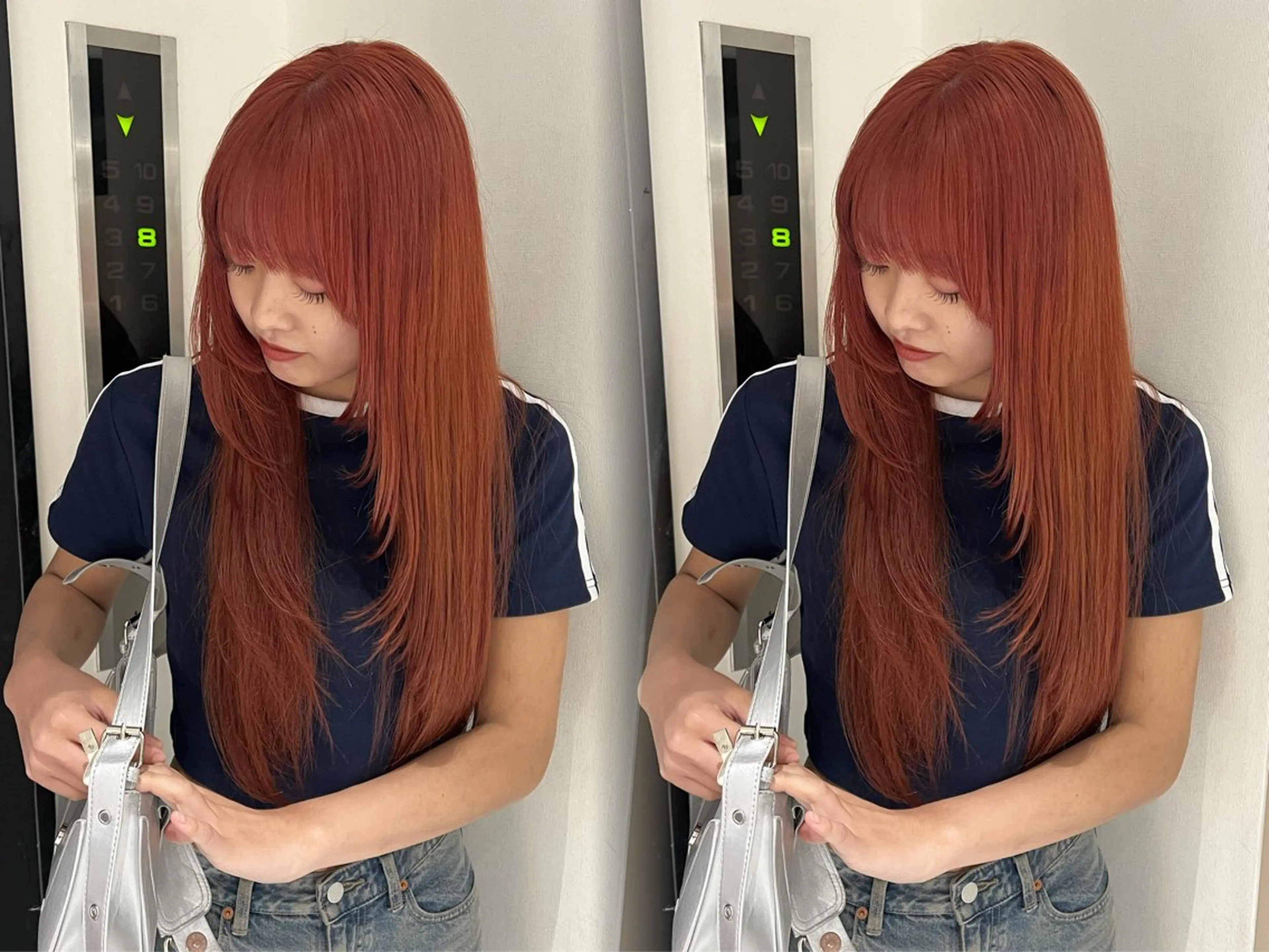 ロング カラー ブリーチ ブリーチなしカラー ヘアカラー ayaka🫧 梅田ダブルカラーのヘアスタイル