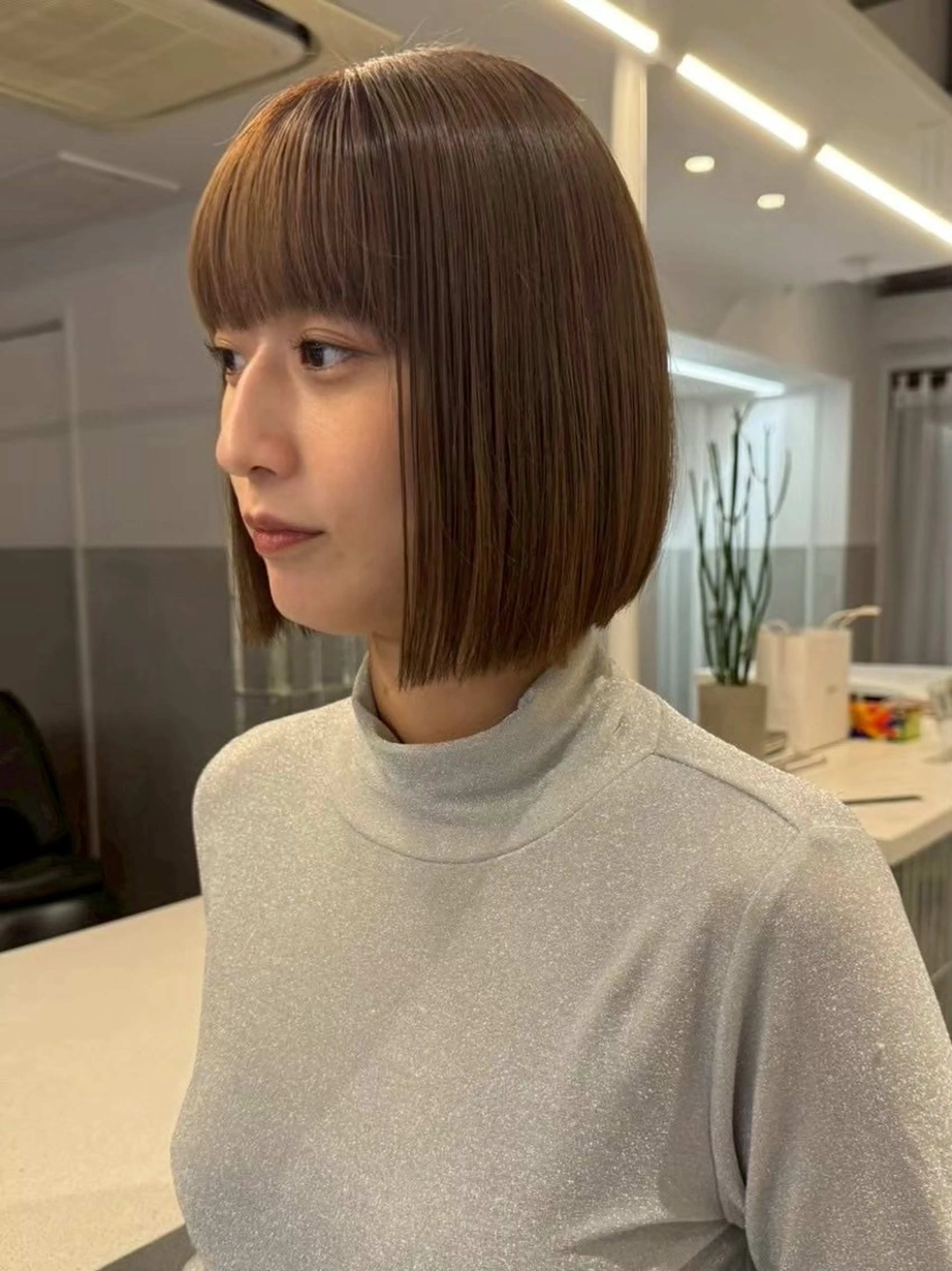 ショート 髪質改善 縮毛矯正 トリートメント カット ヘアカラー トリートメント nok所属・nok Osakaのヘアスタイル