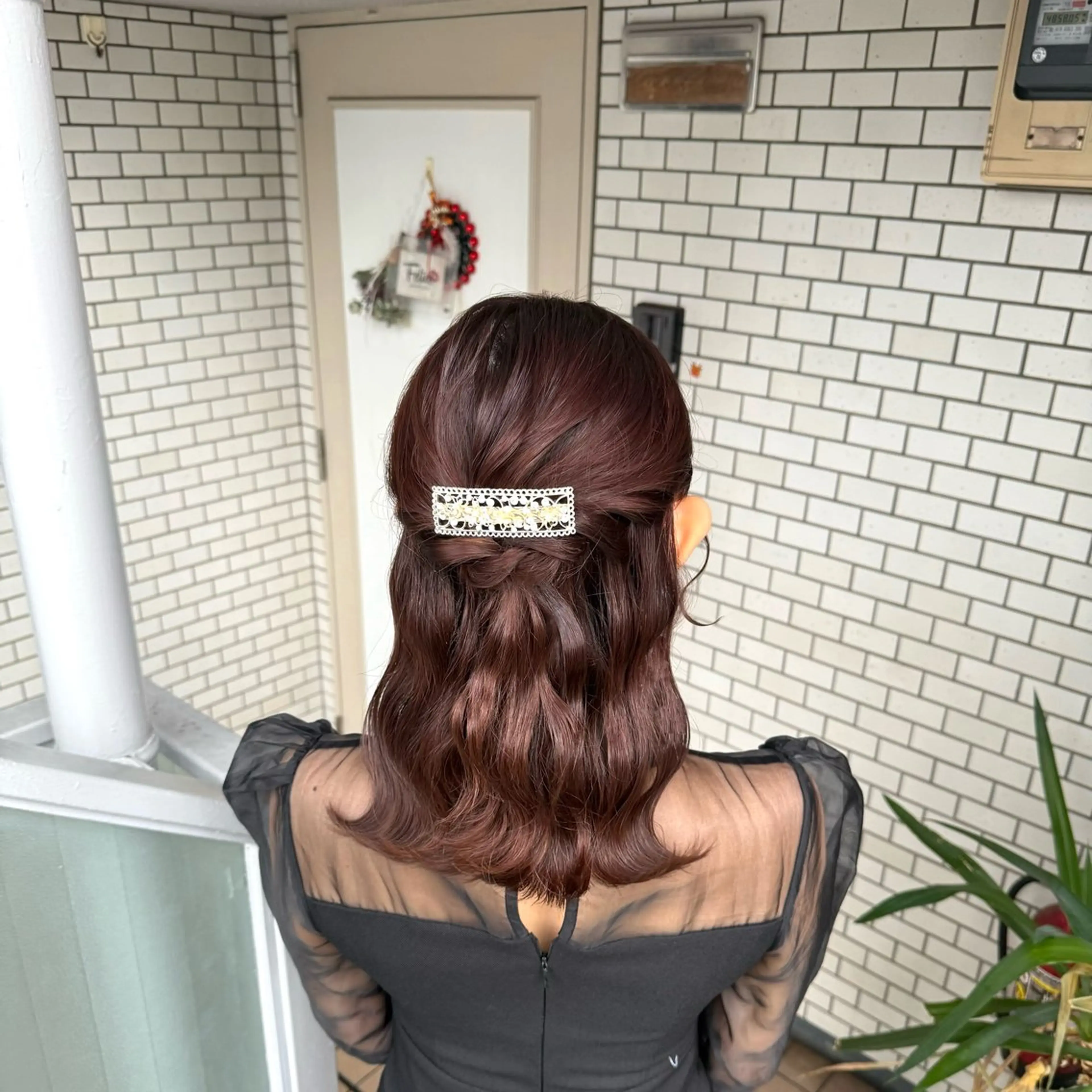 ミディアム ヘアアレンジ 成人式 ハーフアップ 結婚式・ブライダル 卒業式のヘアスタイル ヘアセット 褒められヘアメイク /‎ボブ女子🐶みおのその他イメージ