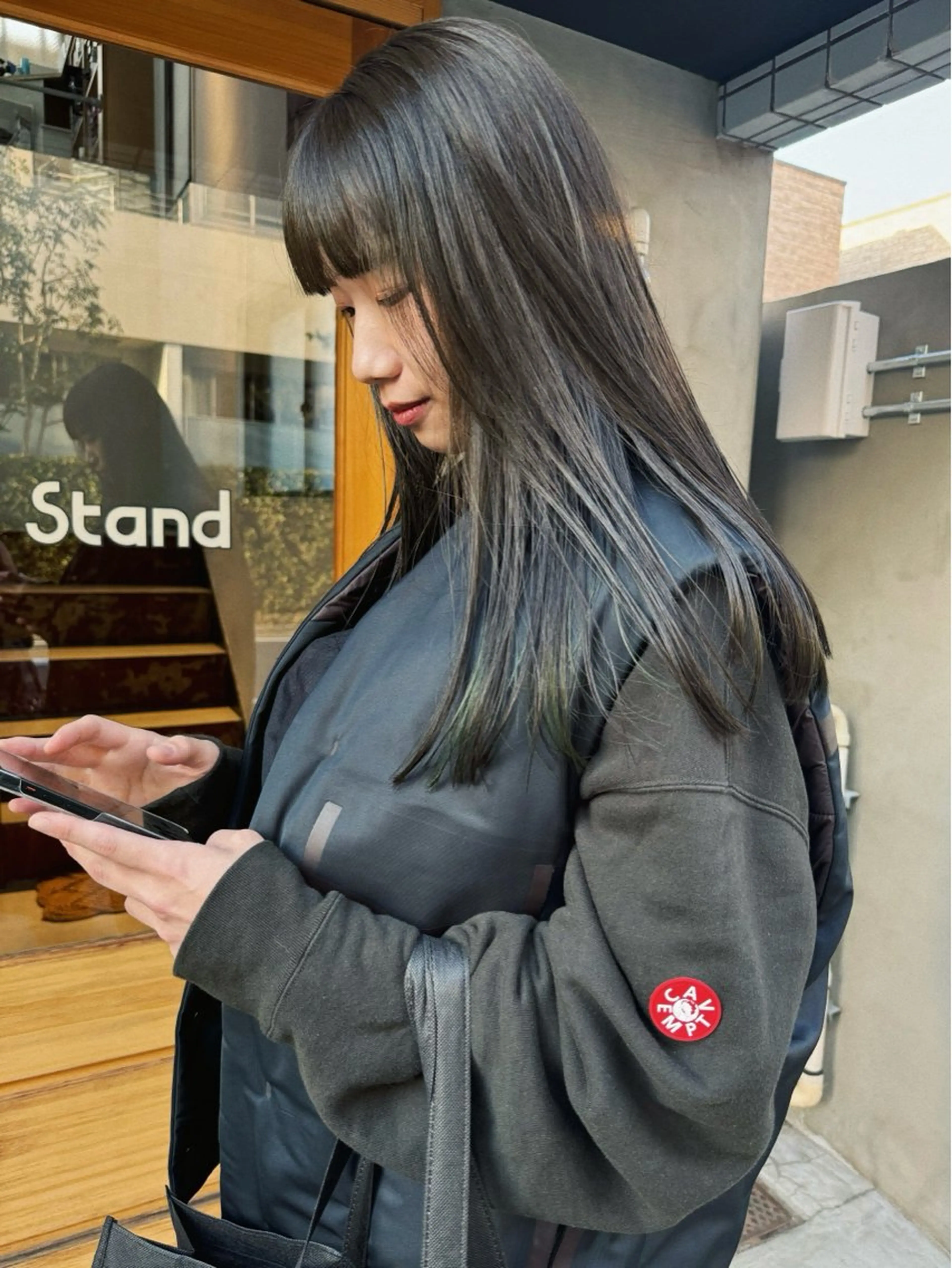 ロング カラー ヘアアレンジ ブリーチ オリーブカラー カット ヘアカラー トリートメント ヘアセット stand所属・ニュアンスヘア🌔 nanakoのヘアスタイル