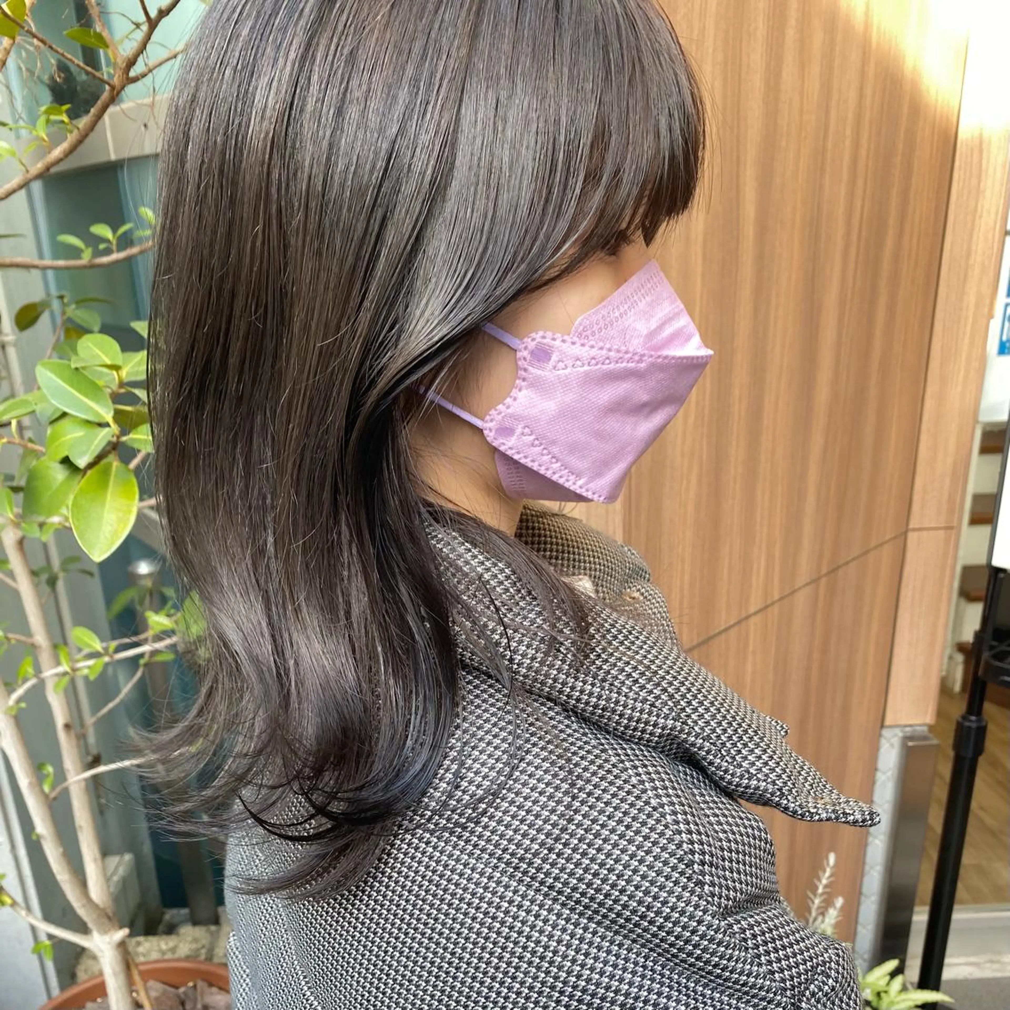 ミディアム レイヤーカット カット ヘアカラー トリートメント レイヤーカット /透明感/千葉怜寿のヘアスタイル